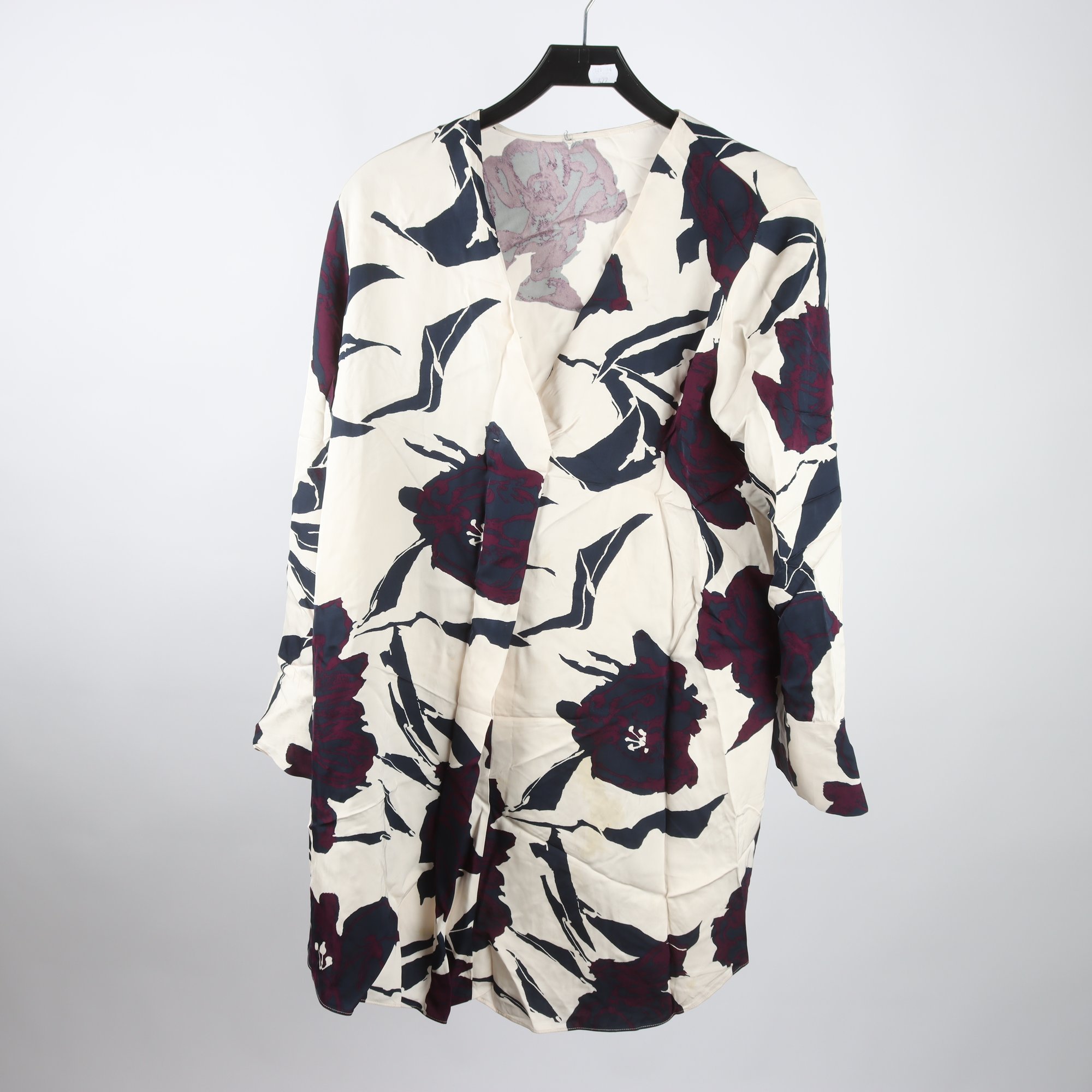 Blus, Samsøe Samsøe, vit, blå, vinröd, stl. M.