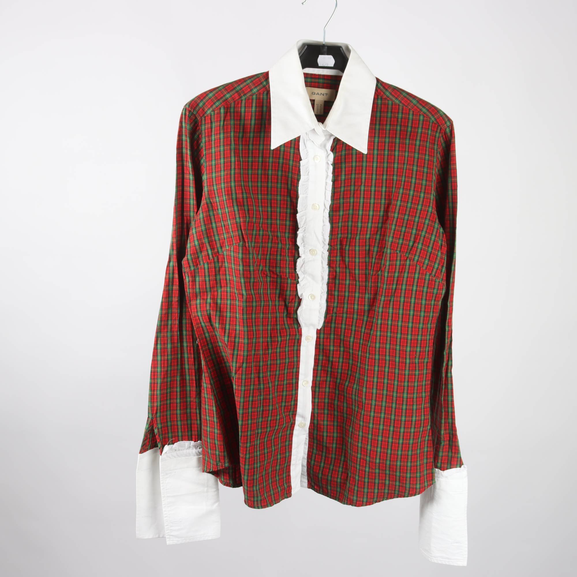 Blus, Gant, rutig, röd, grön, stl. 40.