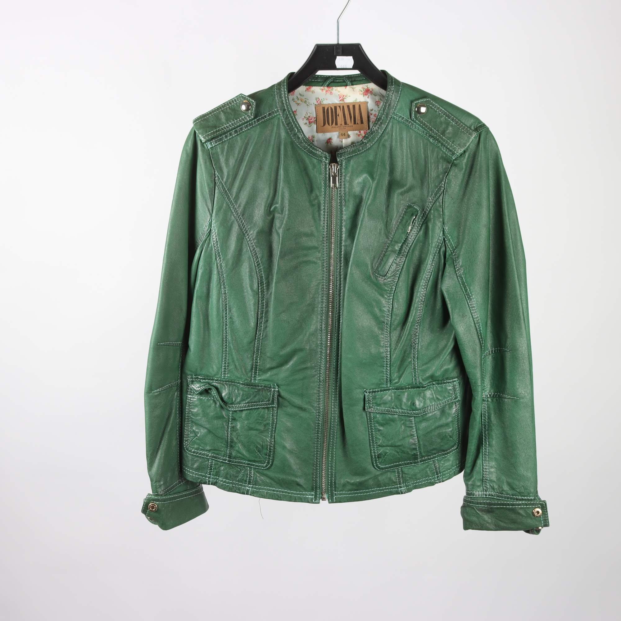 Skinnjacka, Jofama, grön, stl. 44.