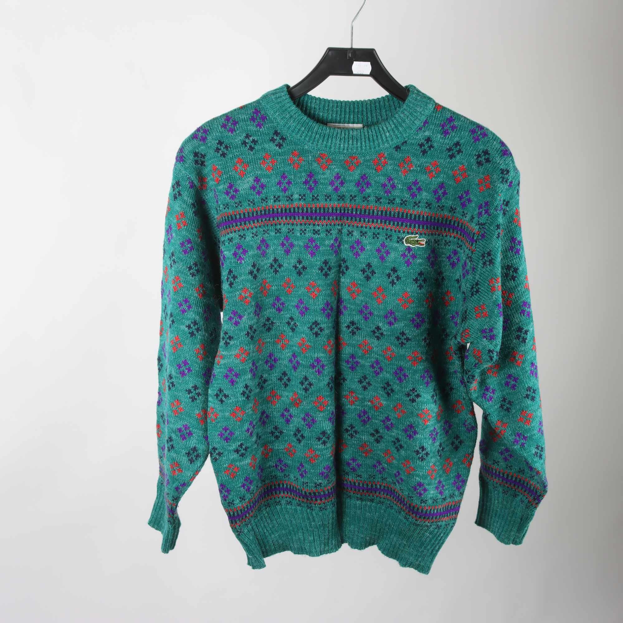 Tröja, Chemise Lacoste, grön, lila, bomull, stl. L