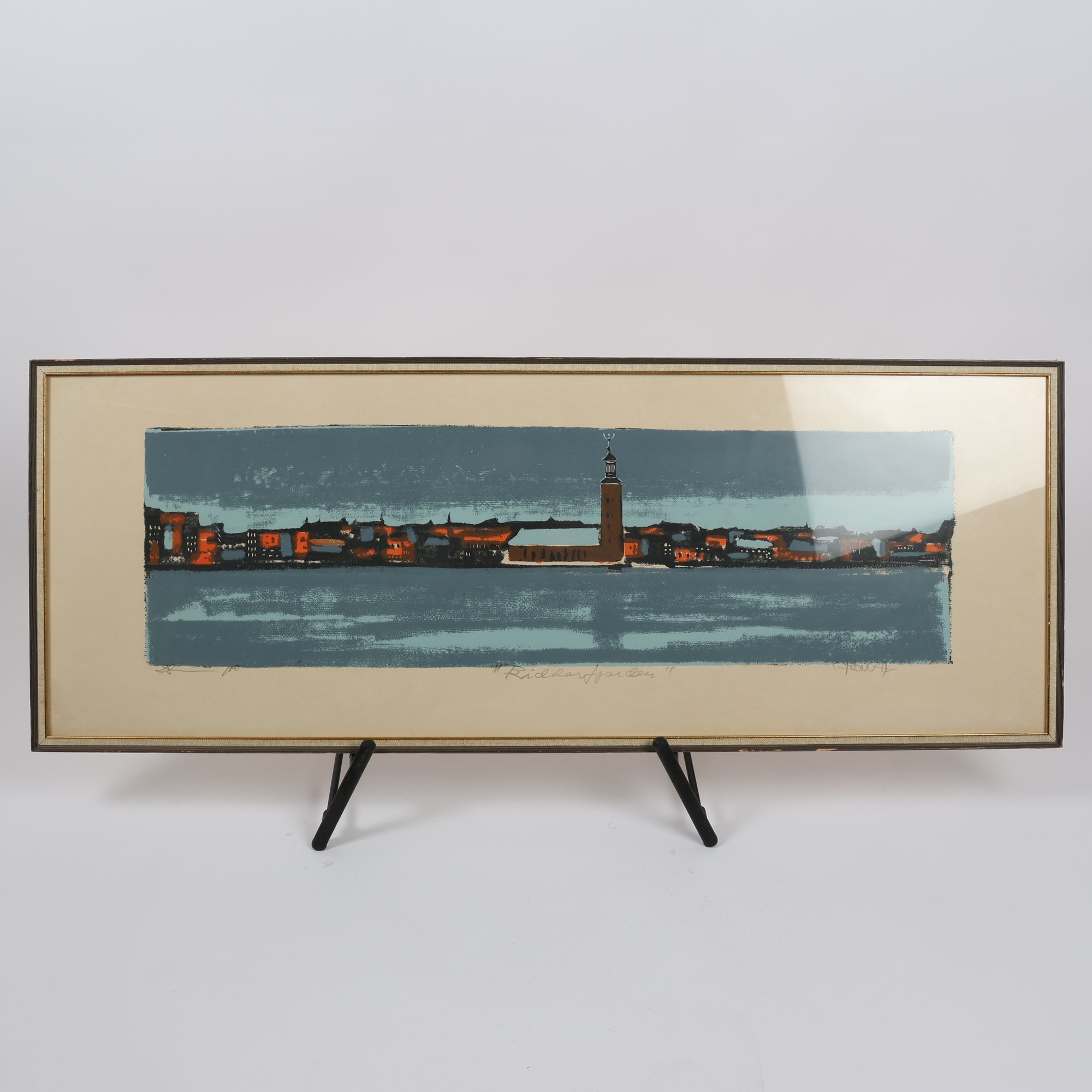 Färglitografi, Riddarfjärden, Svenolov Ehrén, (1927-2004), signerad. Endast avh.