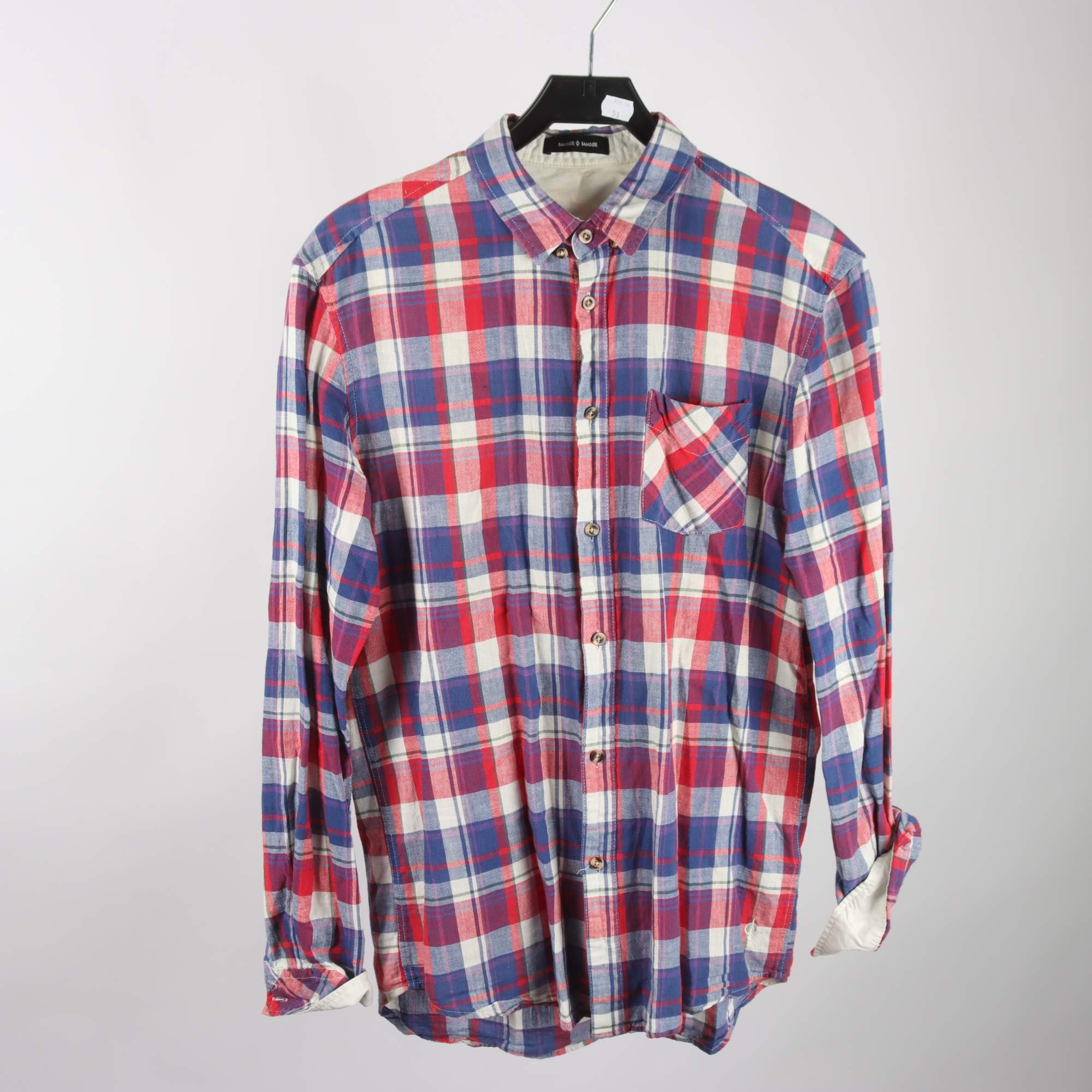 Skjorta, Samsøe Samsøe, blå, röd, vit, rutig, stl. M