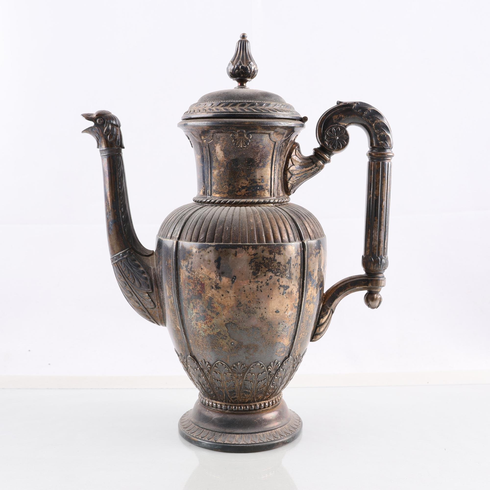 Kaffekanna, nysilver, tidigt 1900-tal