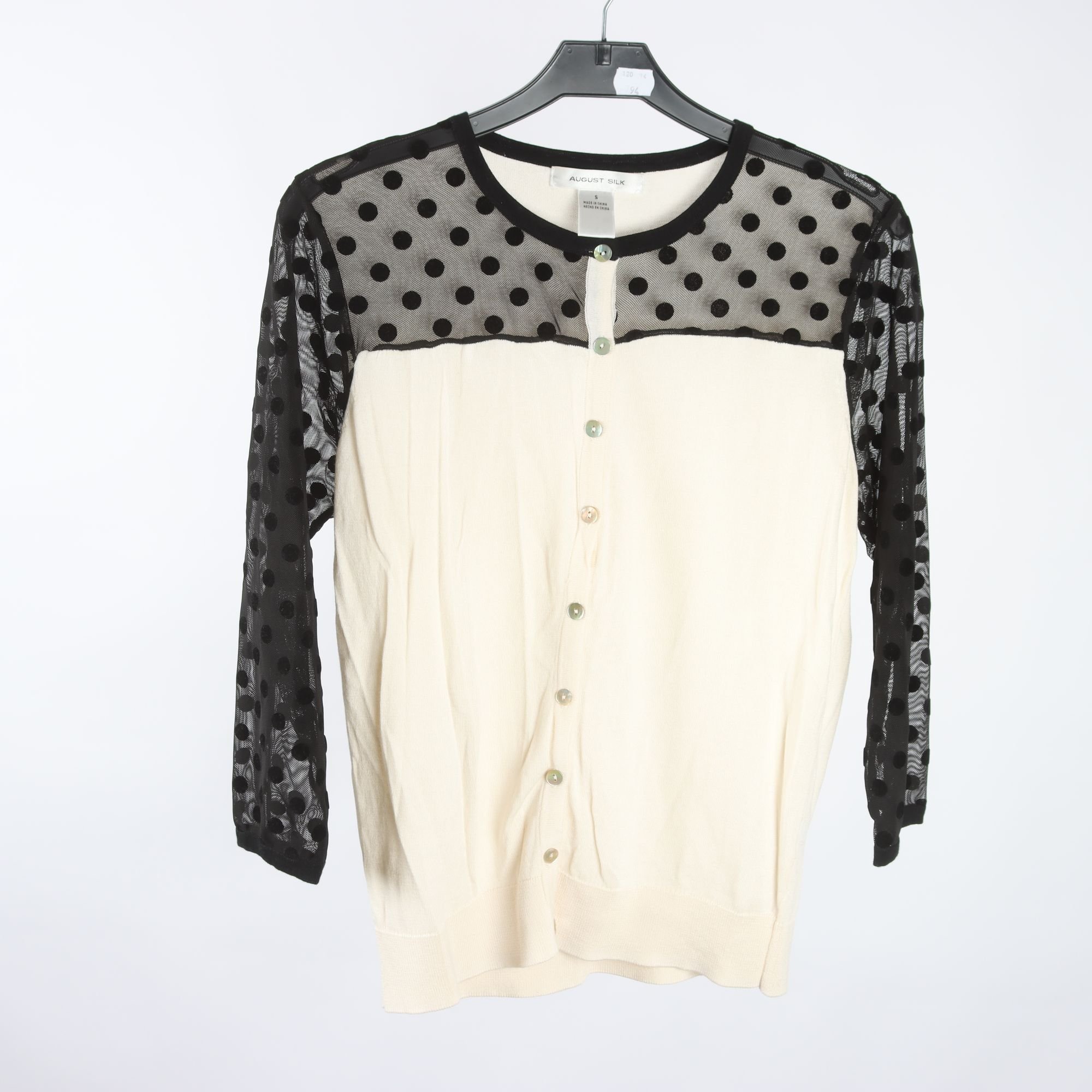 Kofta, August Silk, offwhite, svart, stl. S