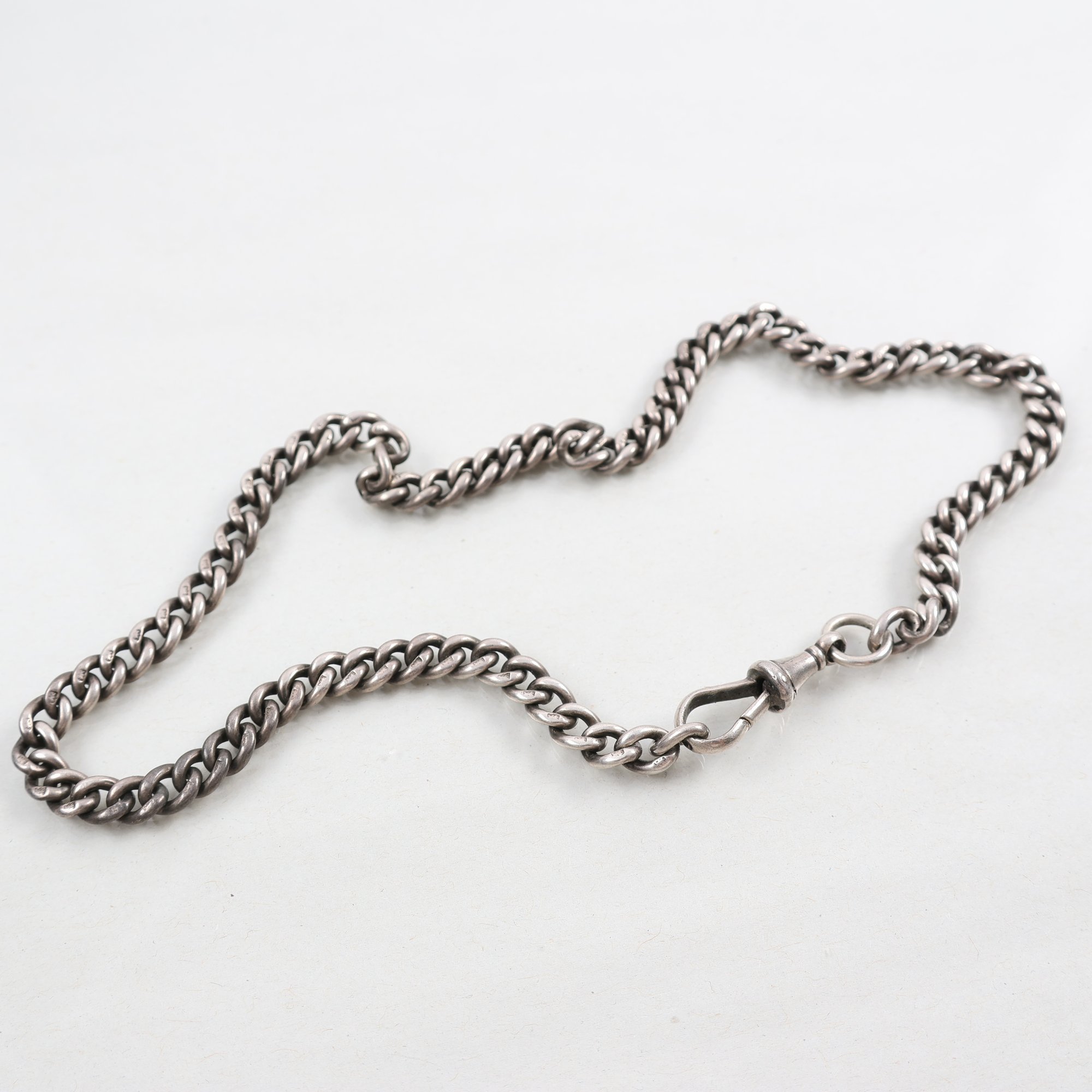 Klockkedja, länk, silver, vikt: 29.9g