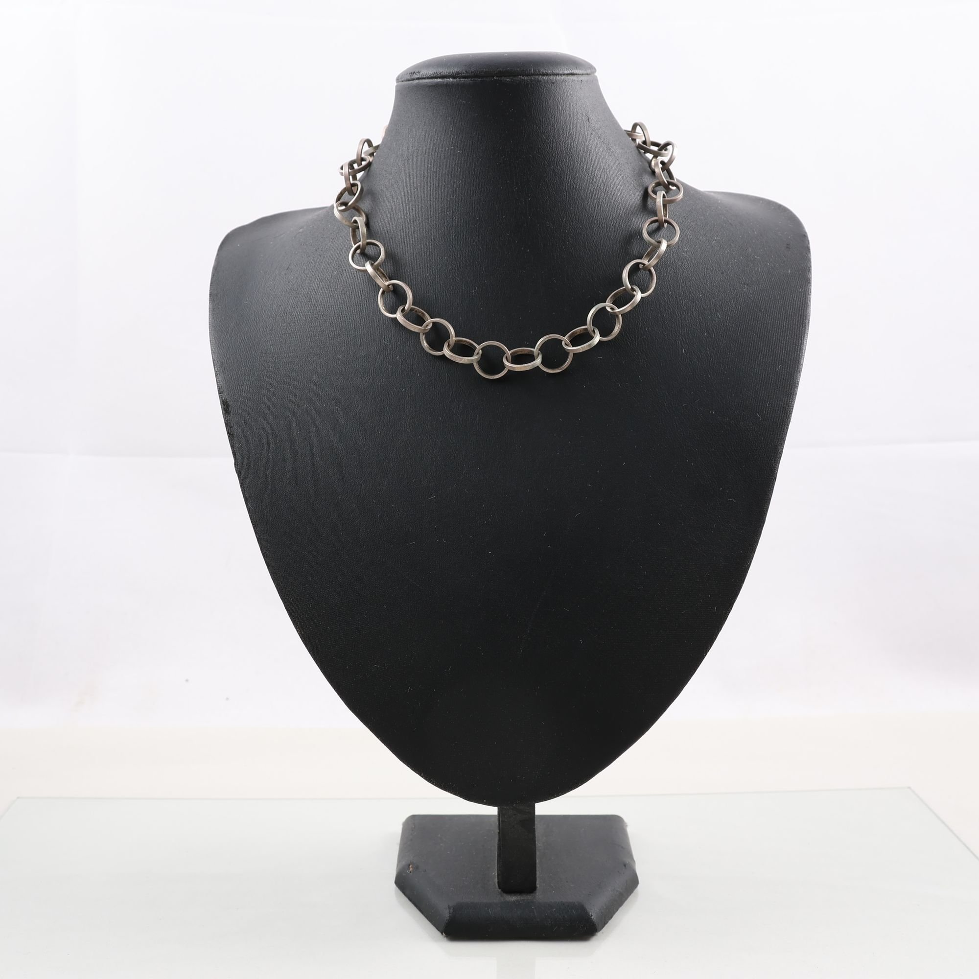 Halsband, länk, silver 925, vintage, vikt: 32.4g