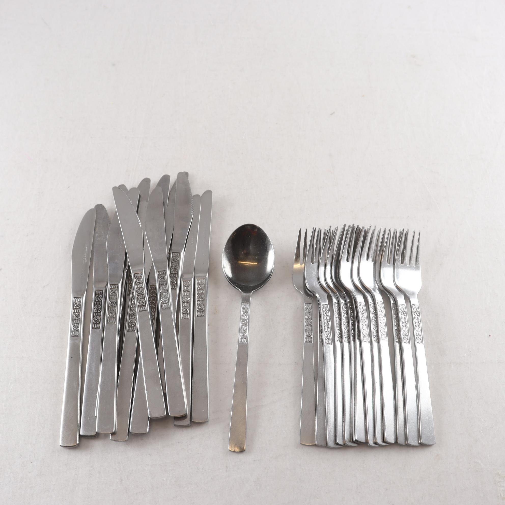 Bestick, Åhléns, ”Rosen”, rostfritt stål, förrättsbestick, 29 del.