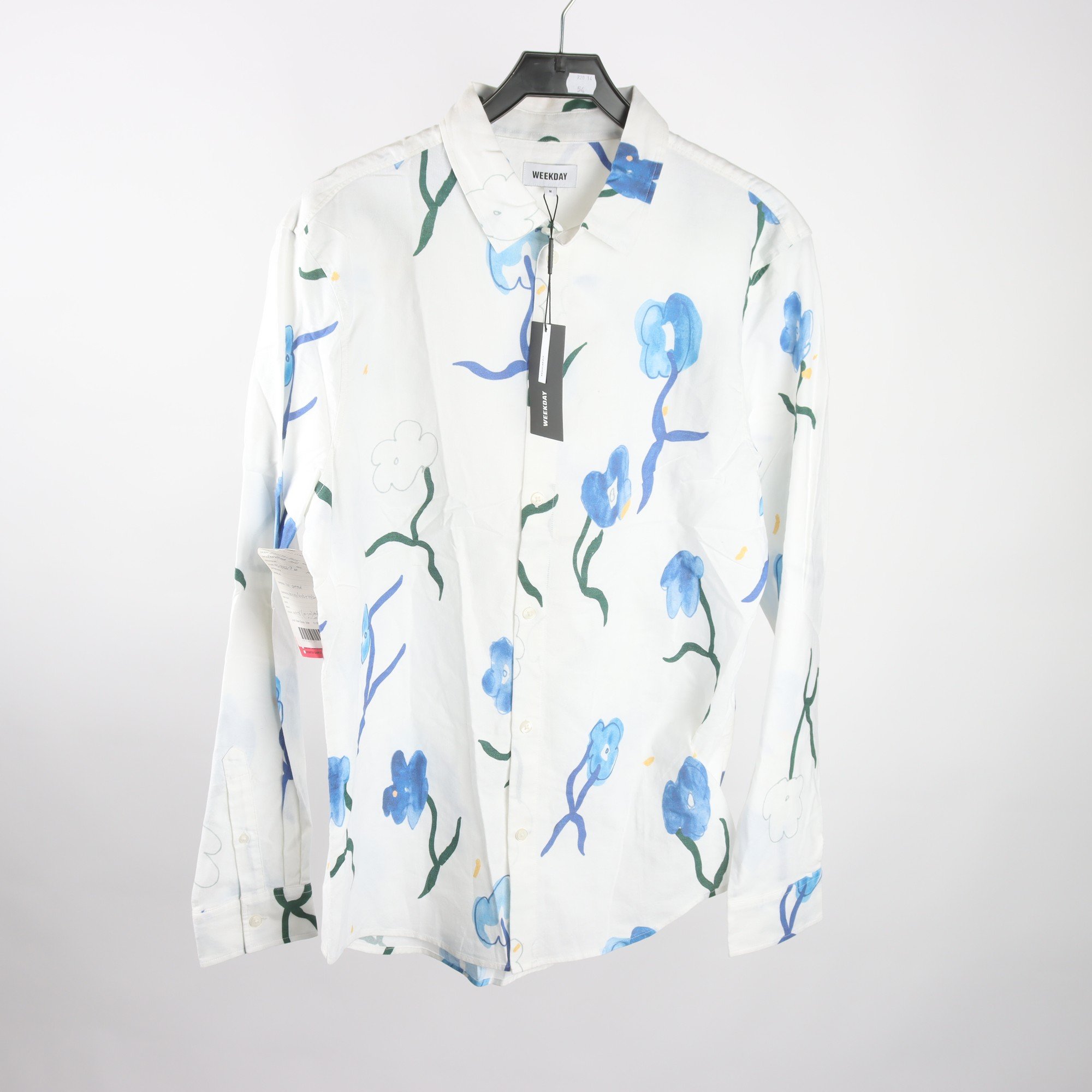 Skjorta, Weekday, vit, blå, stl. M