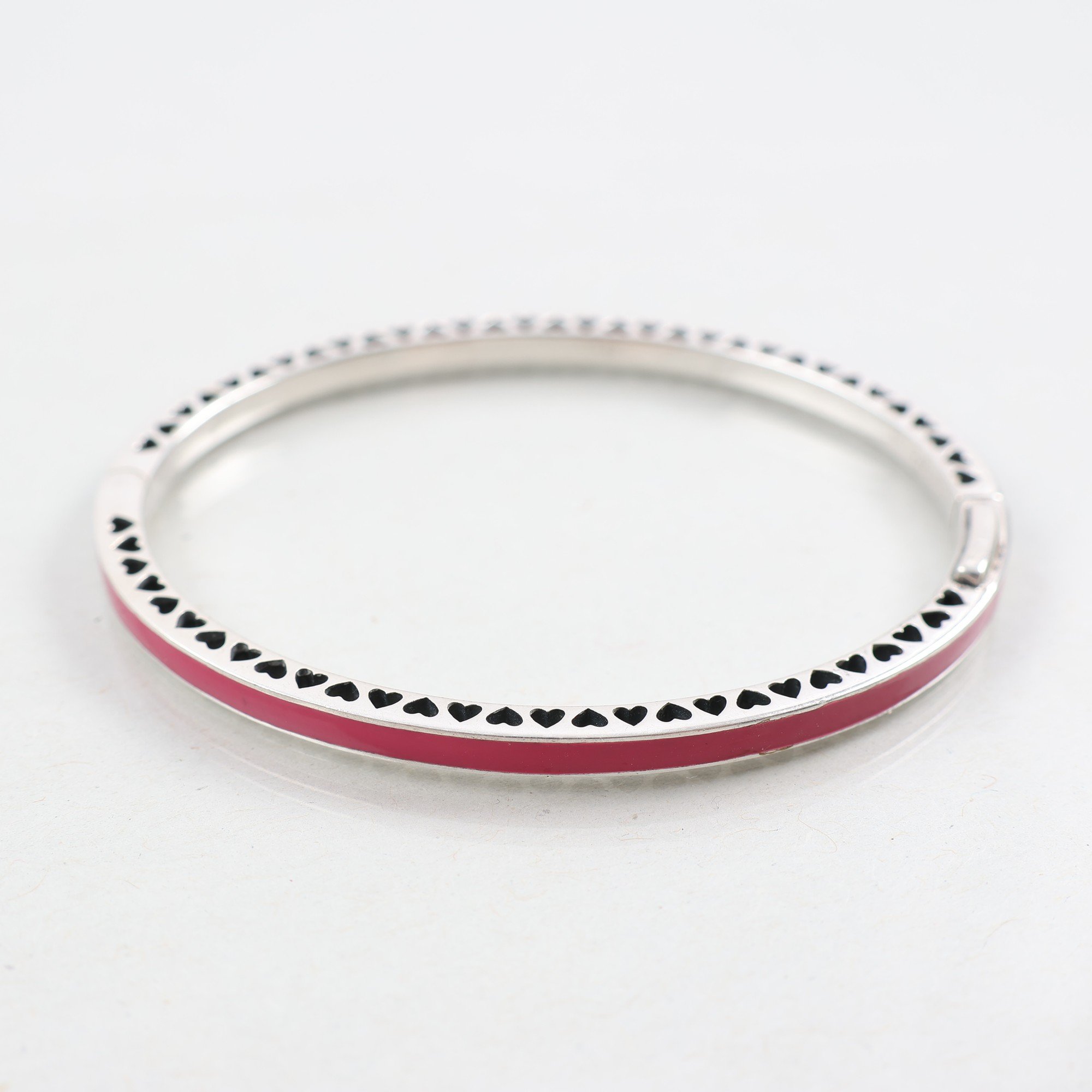 Armband, silver 925, Pandora, stenar, rosa emalj, brv: 12g