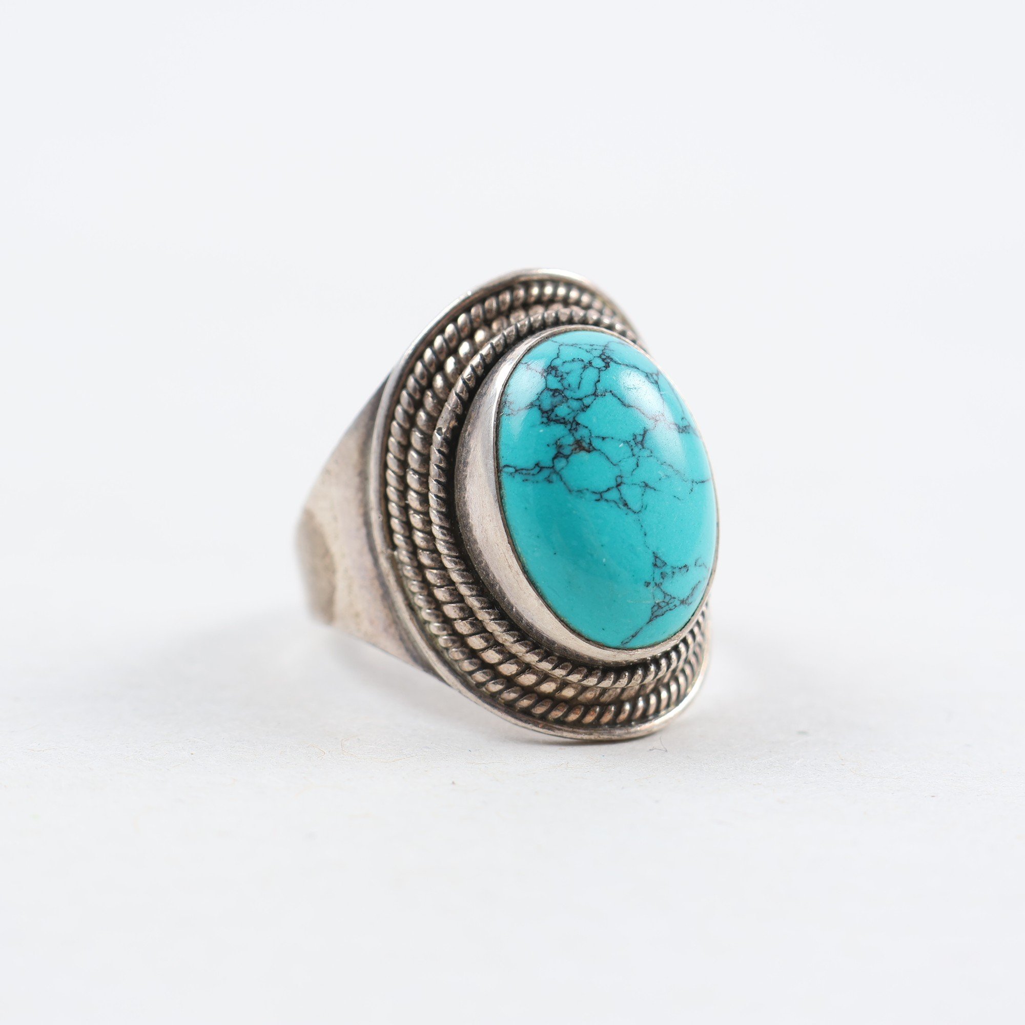 Ring, silver 925, turkos sten.