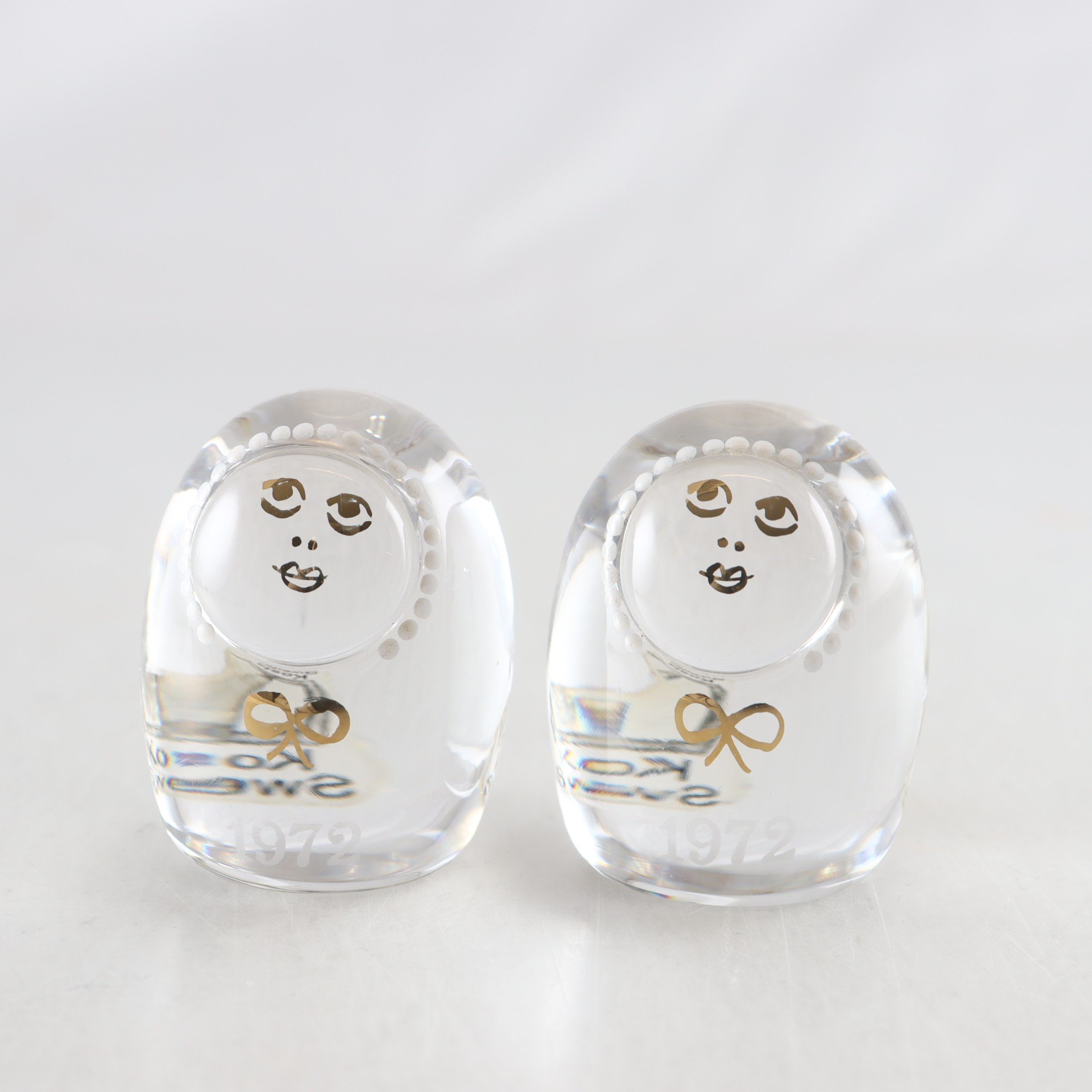 Figuriner, Kosta glasbruk, ”Familjen”, Ann & Göran Wärff, 2 st.