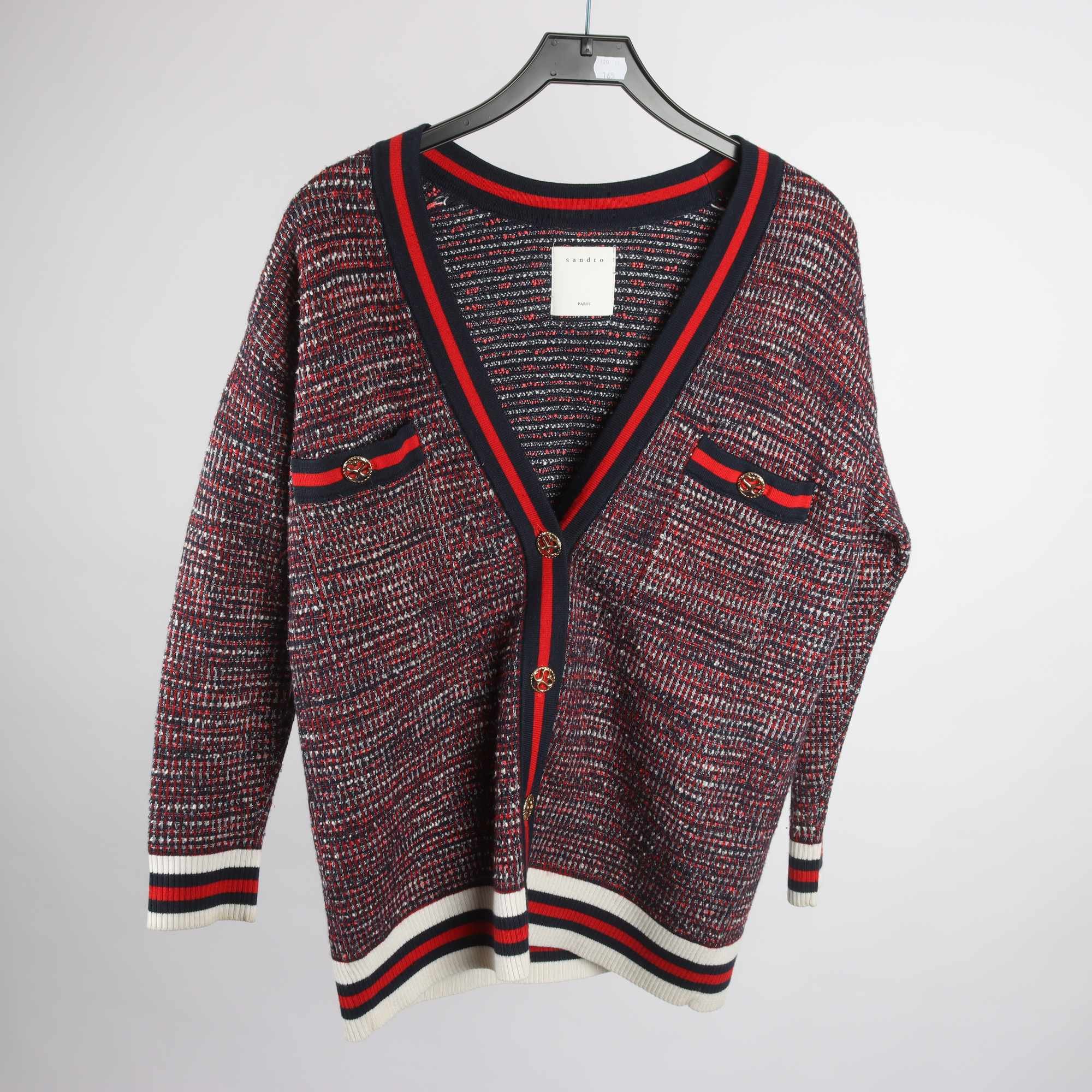 Kofta, Sandro Paris, blå, röd, stl. 0 (XS)