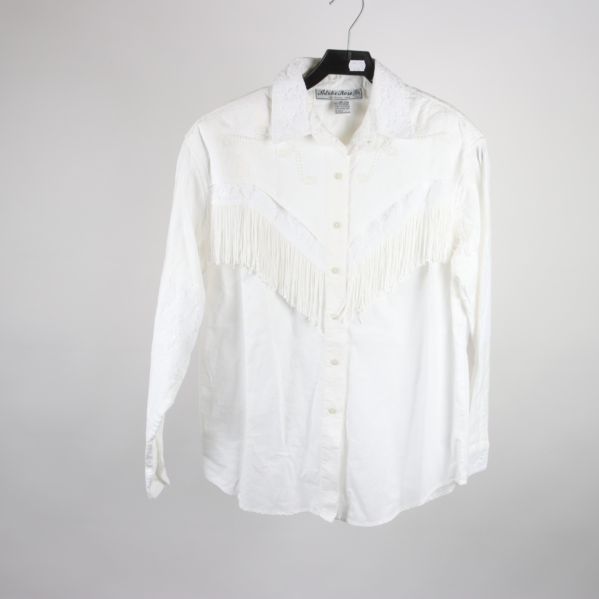 Skjorta, Adobe Rose, vit, fransar, stl. M