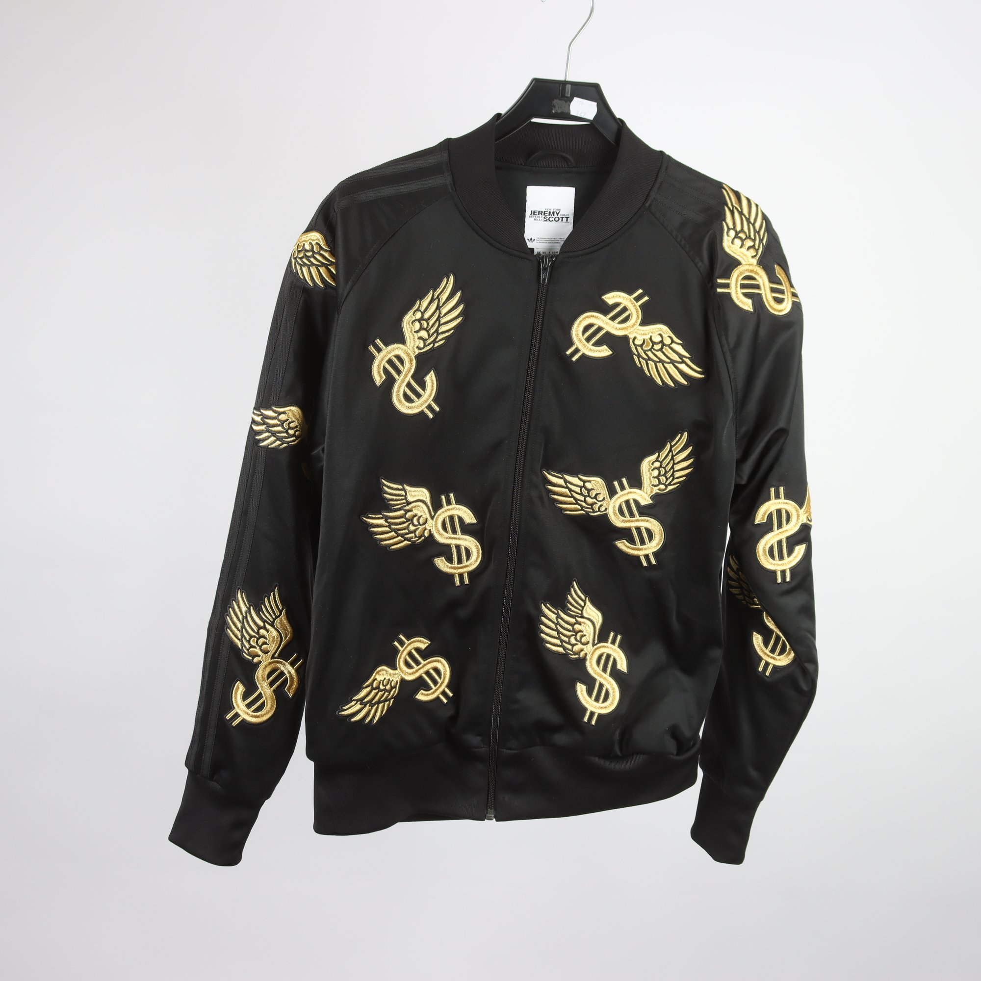 Sportajacka, Jeremy Scott x Adidas, svart, guld, stl. L