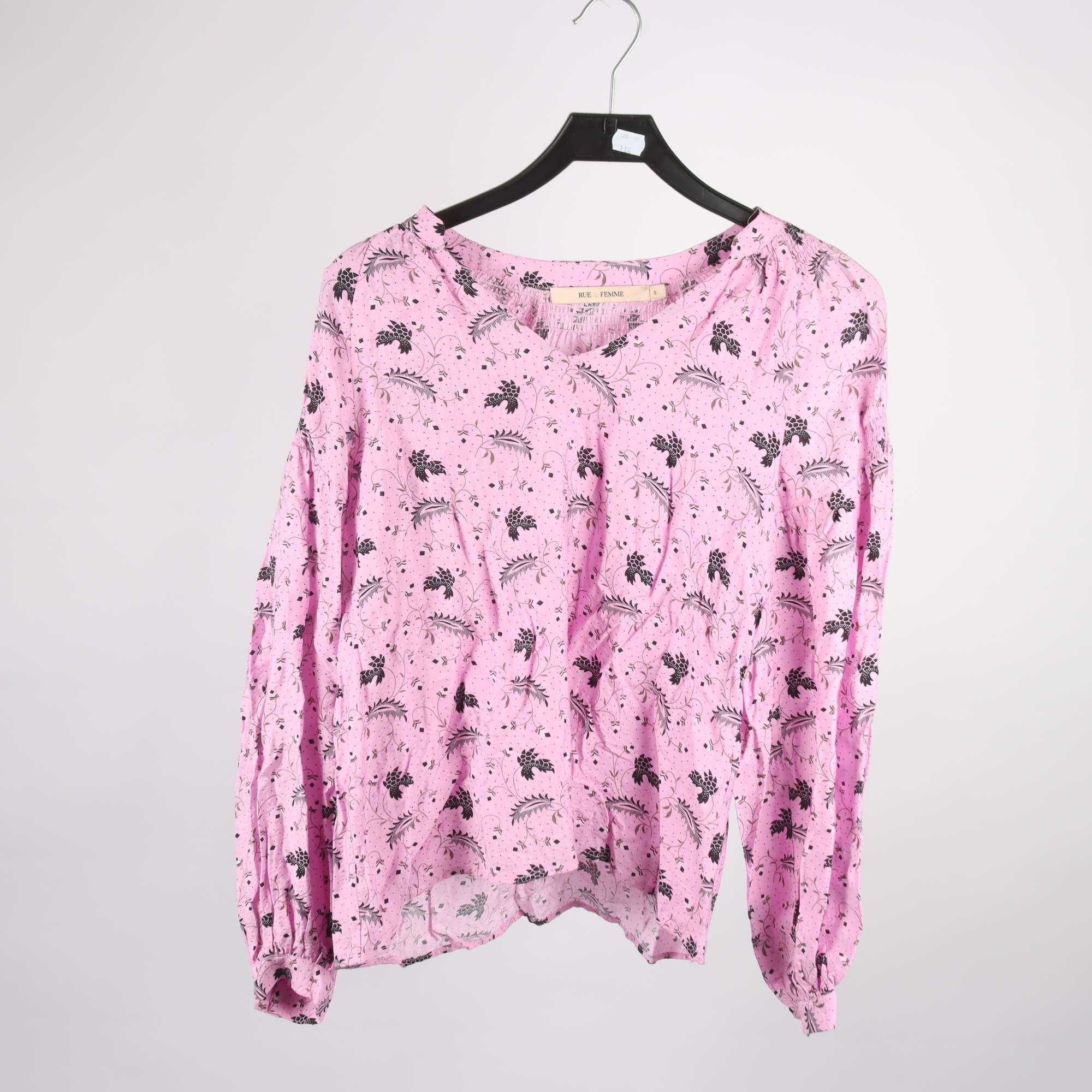 Blus, Rue De Femme, rosa, mönstrad, stl. S