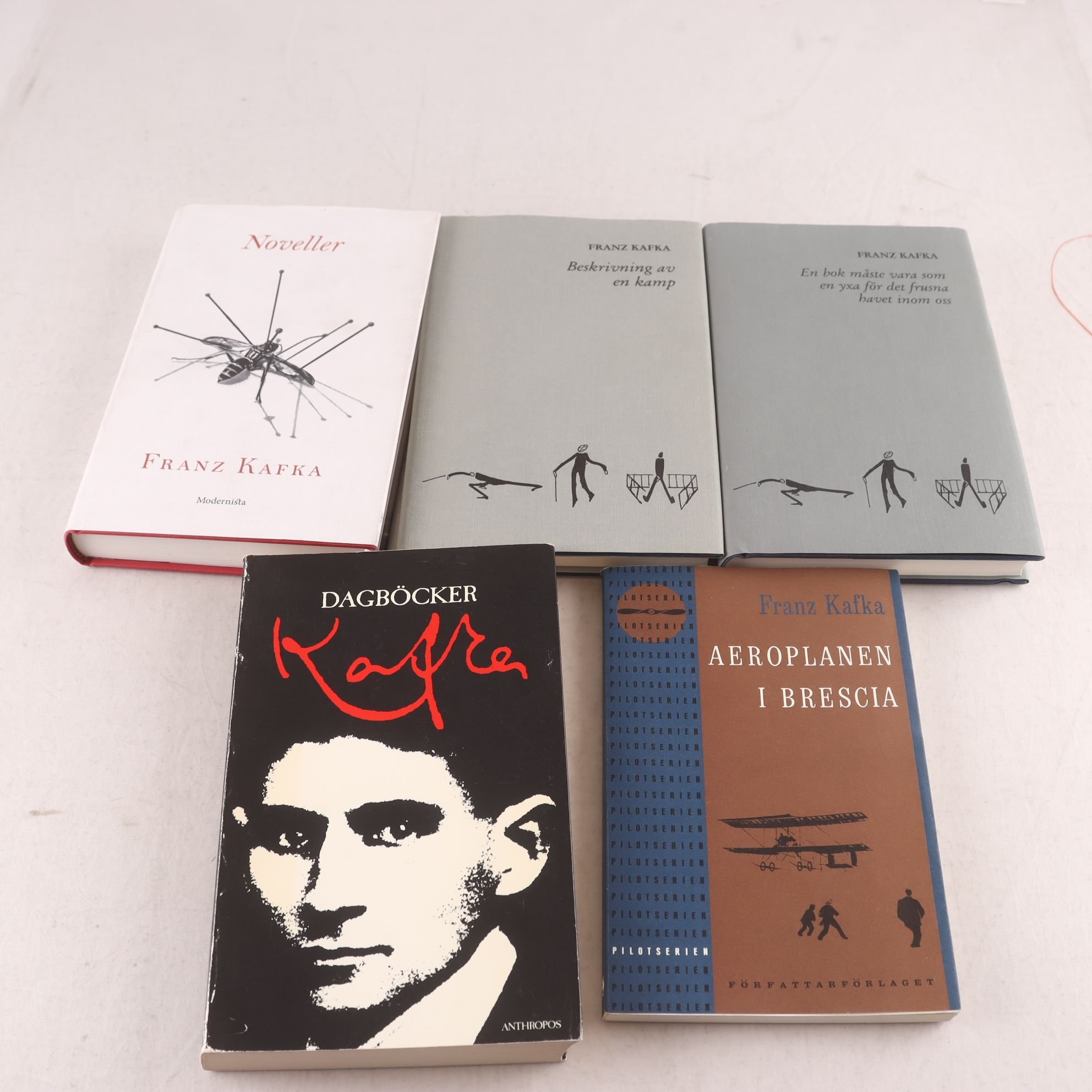 Franz Kafka, bokpaket med 5 volymer