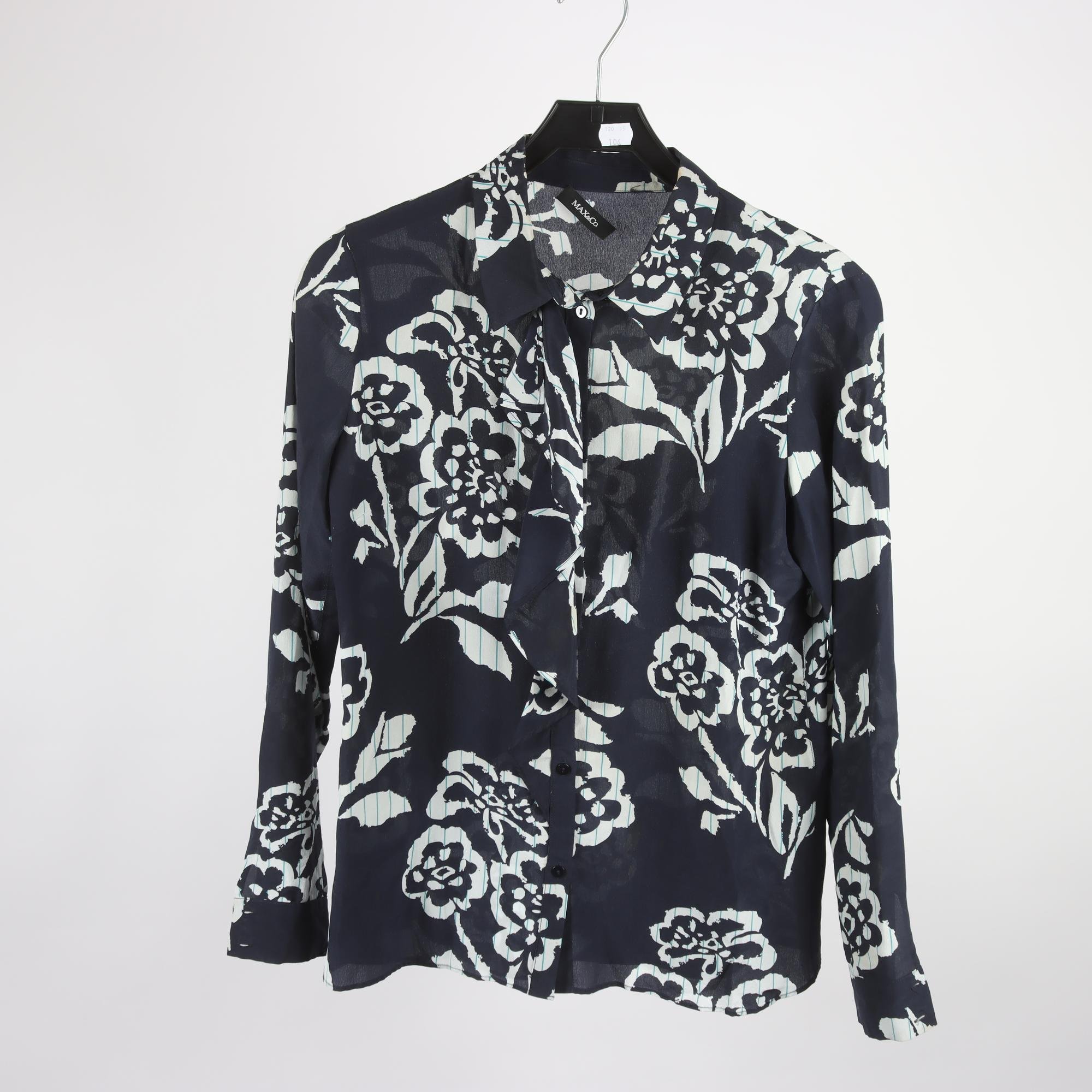 Blus, Max & Co, blå, vit, mönstrad, stl. 38