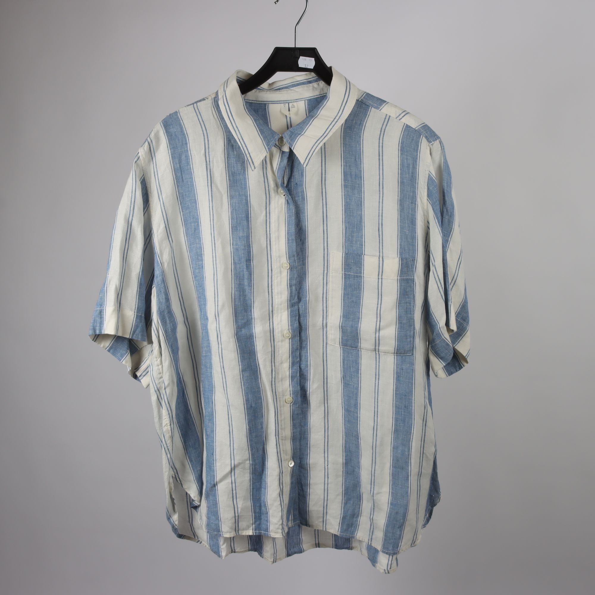 Blus/skjorta, Arket, blå, vit, randig, stl. L