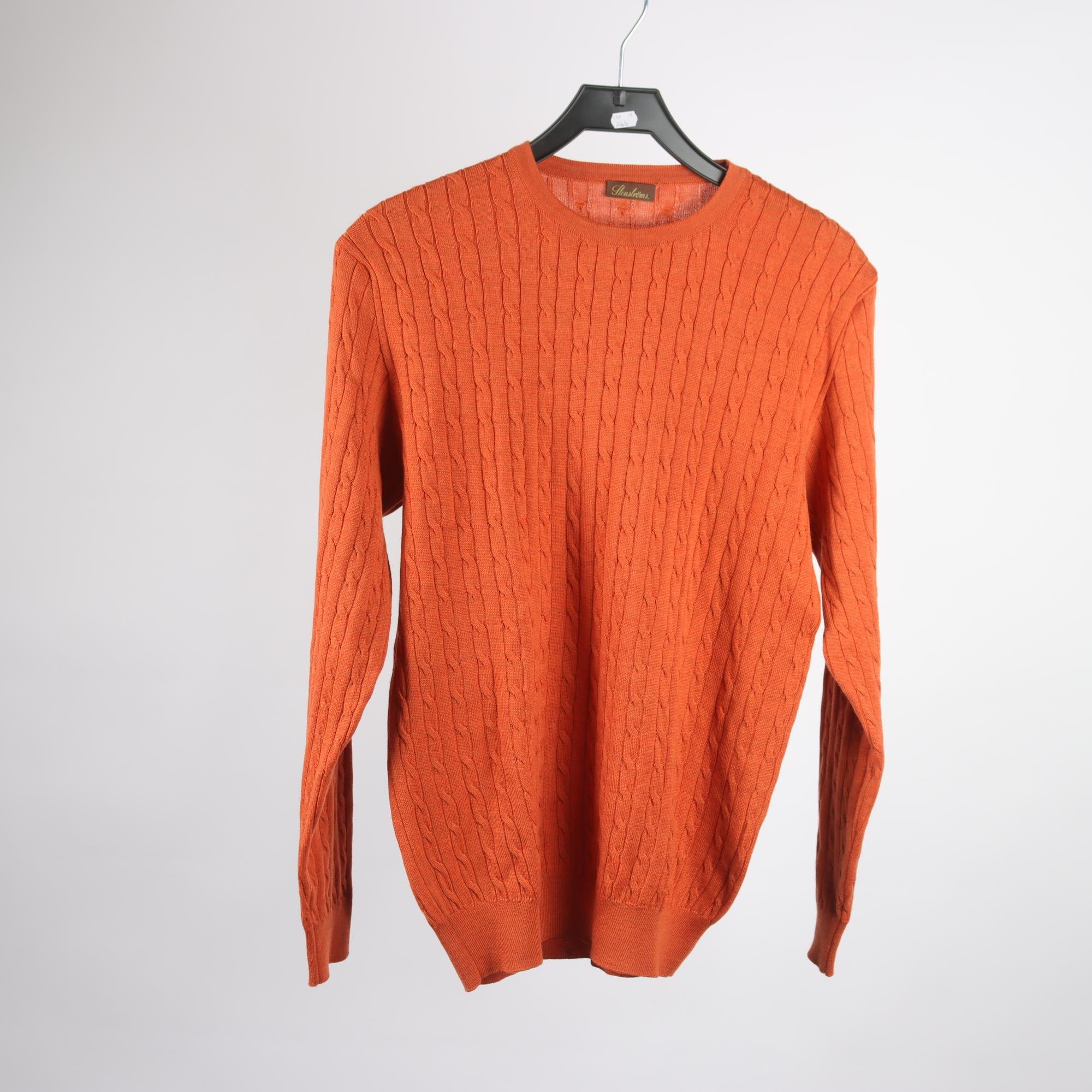 Tröja, Stenströms, orange, 100% merino ull, stl. M.