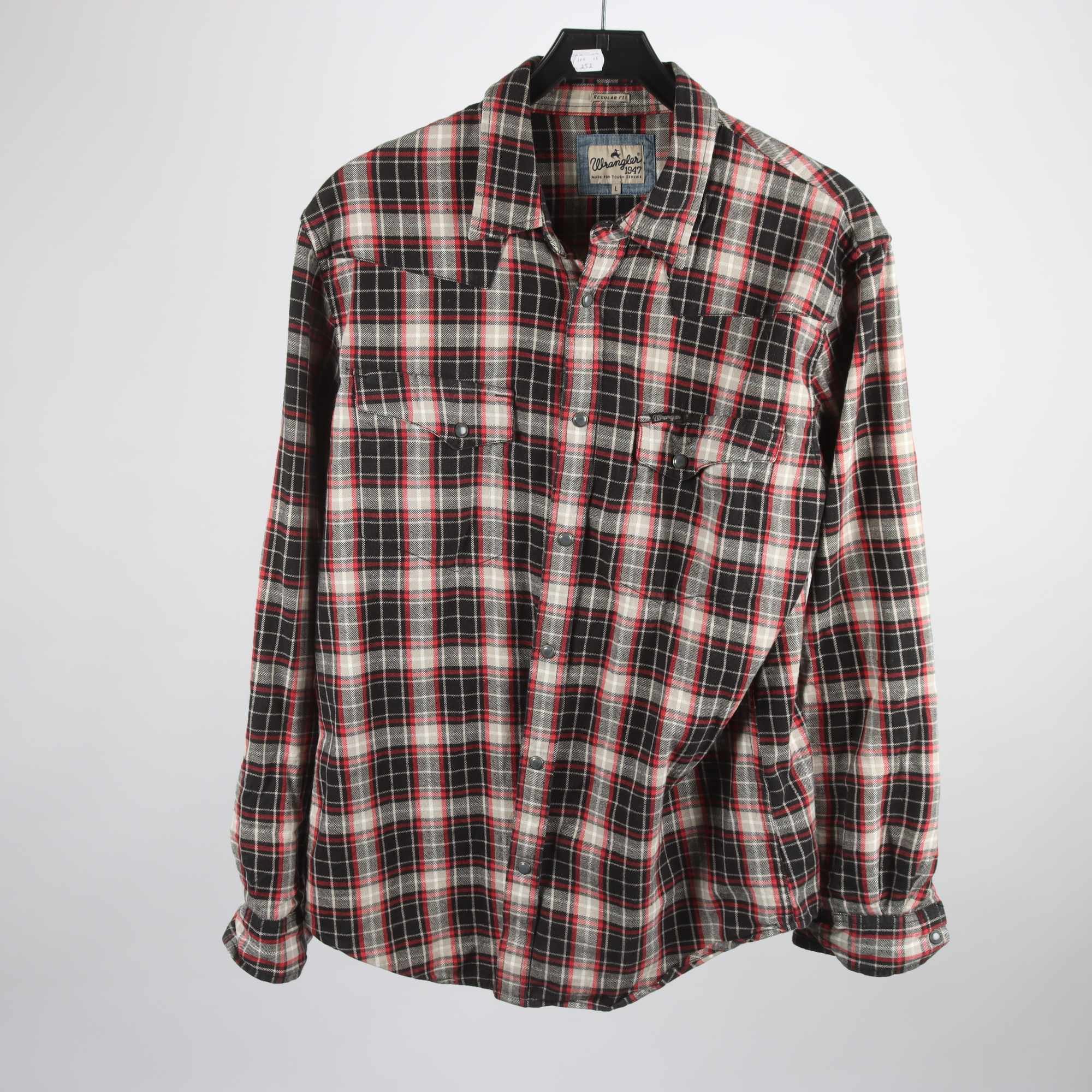 Skjorta, Wrangler, svart, röd, stl. L.