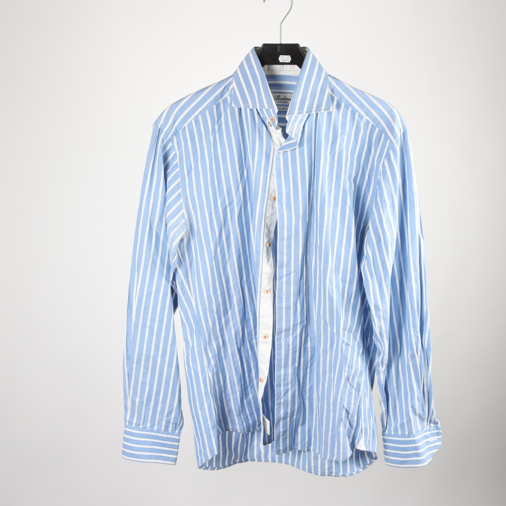 Skjorta, Stenströms, randig, vit, blå, stl. 40.