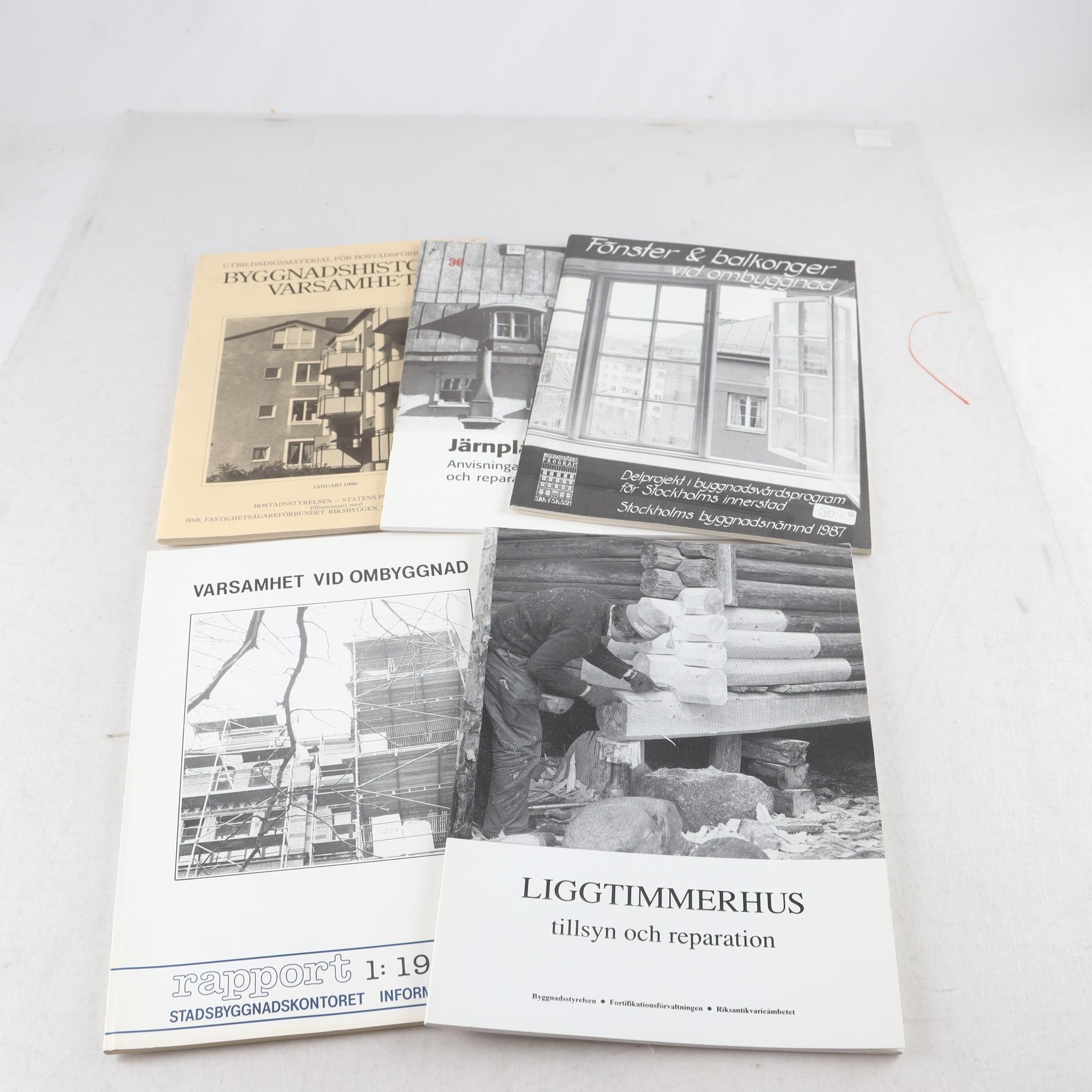 Byggnadsvård, bokpaket med 5 kompendier/häften
