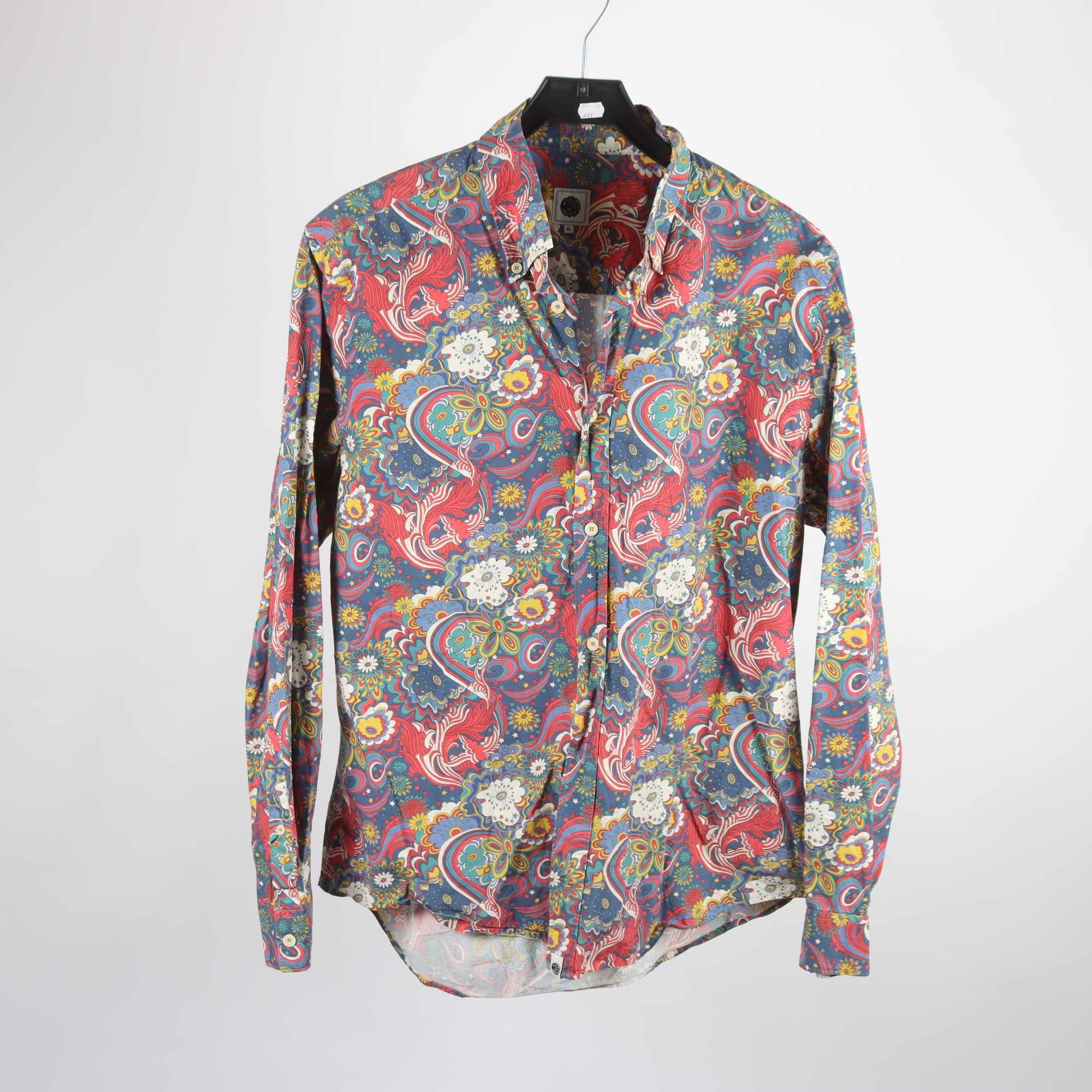 Skjorta, Pretty Green, blå, röd, mönstrad, stl. XL.