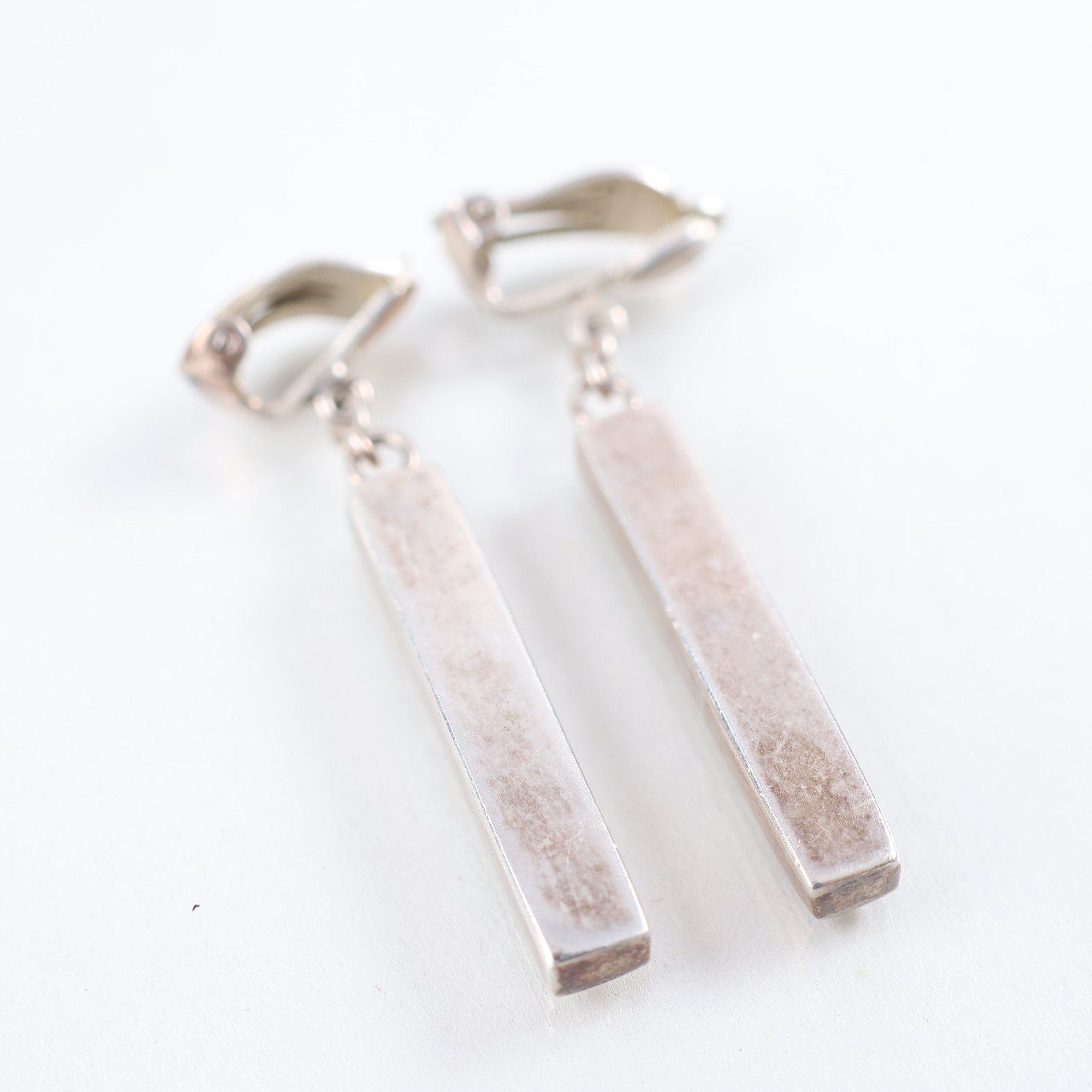 Örhängen, clips, silver, stavar, vikt: 6.7g