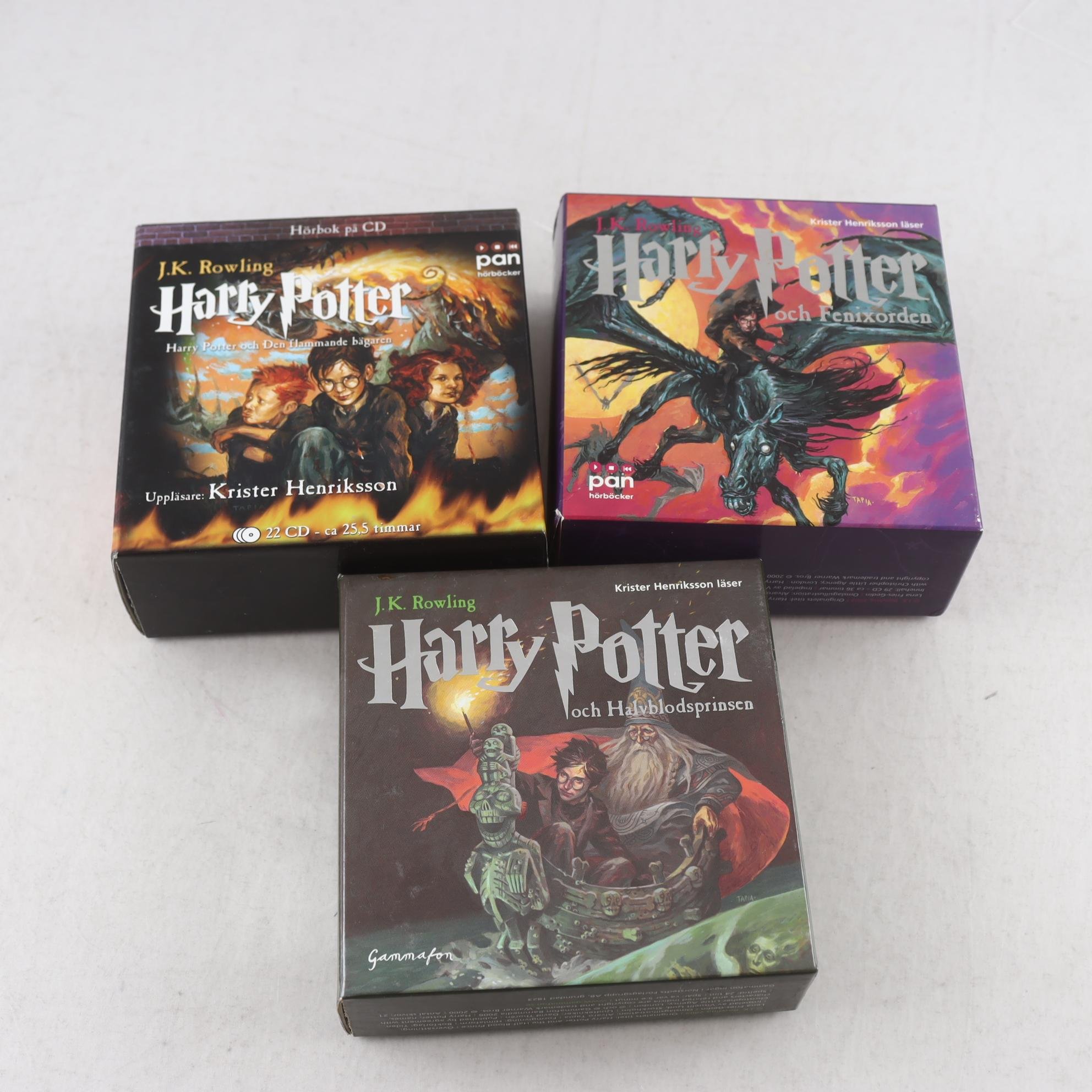 Ljudböcker, Harry potter, 3 st, Krister henriksson läser