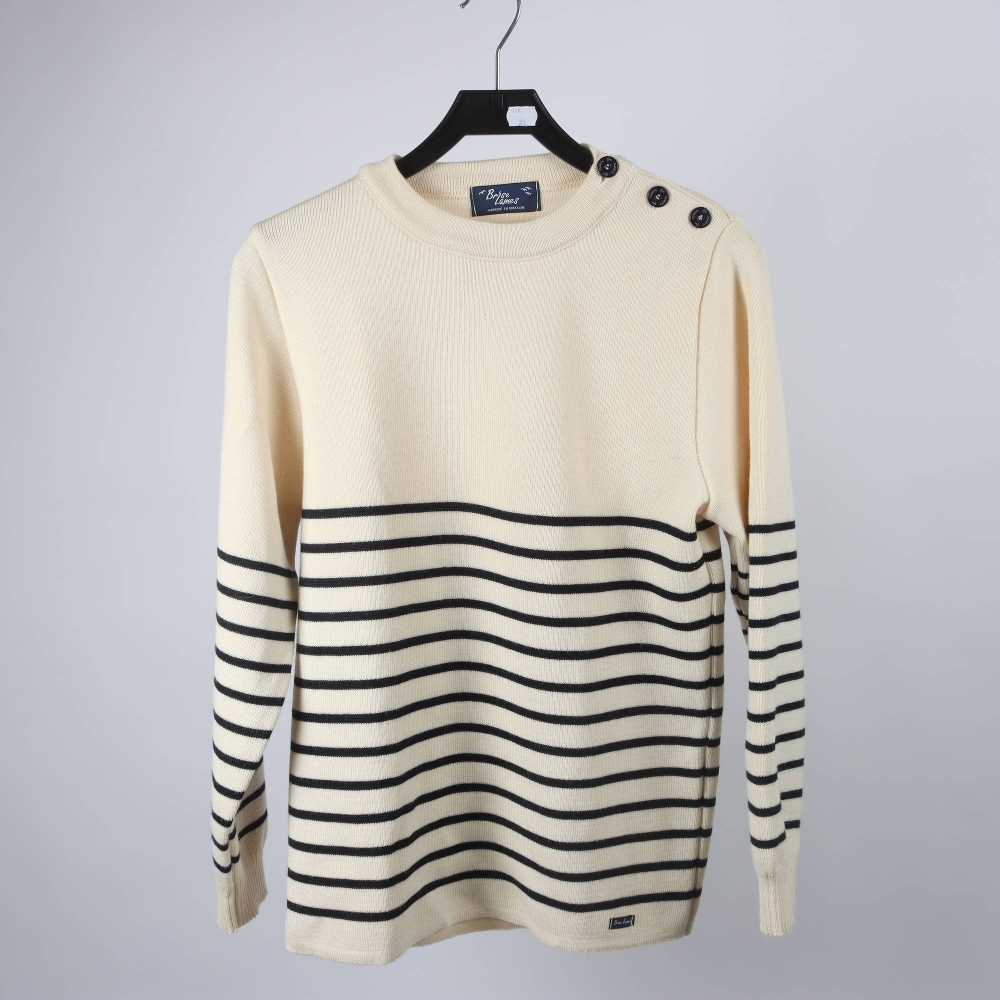 Tröja, Brise Lames, ljusbeige, bkå, randig, stl. XS