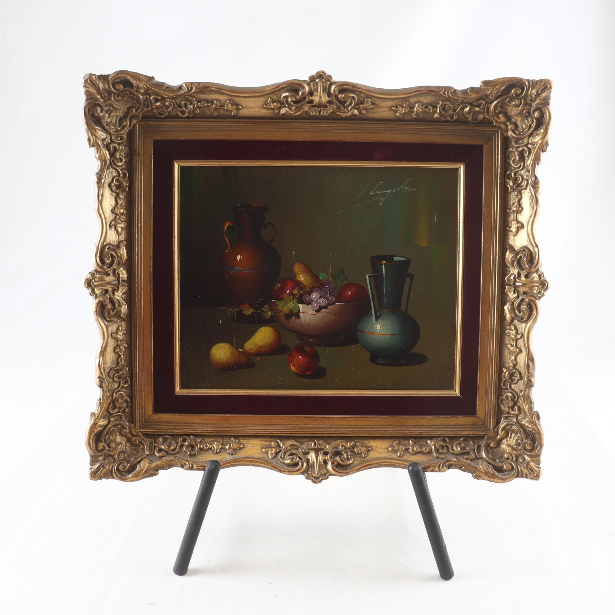 Stillében, olja på duk, Salvatore Langella, (f. 1911), Italien. Endast avh.