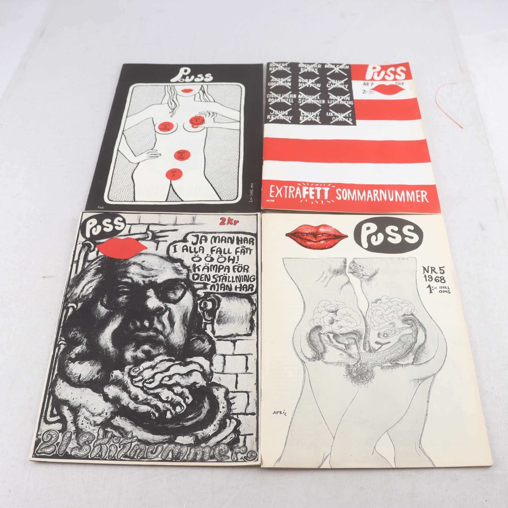 PUSS (Lars Hillersberg, Lena Svedberg m fl), fyra nummer