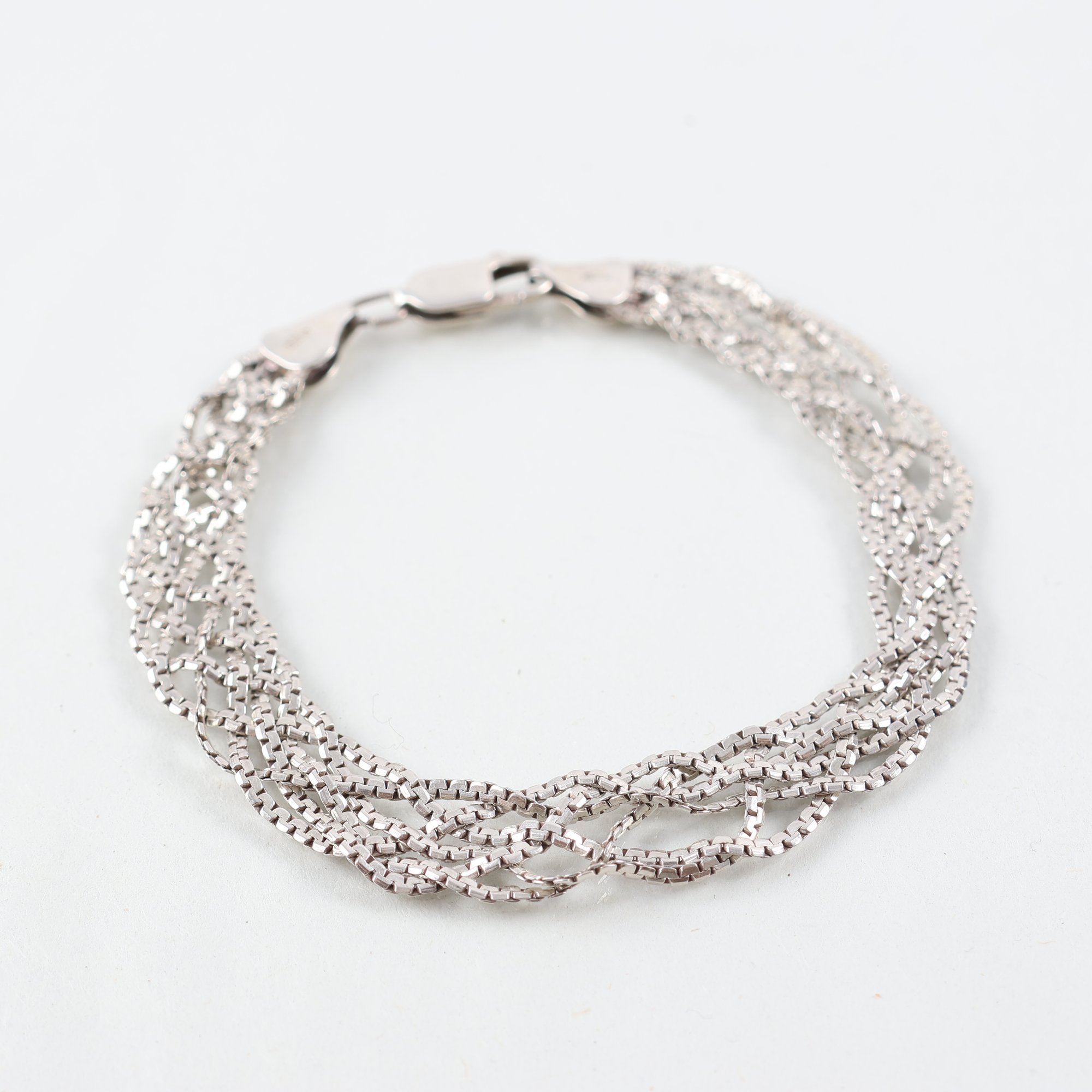 Armband, flätat, silver 925.
