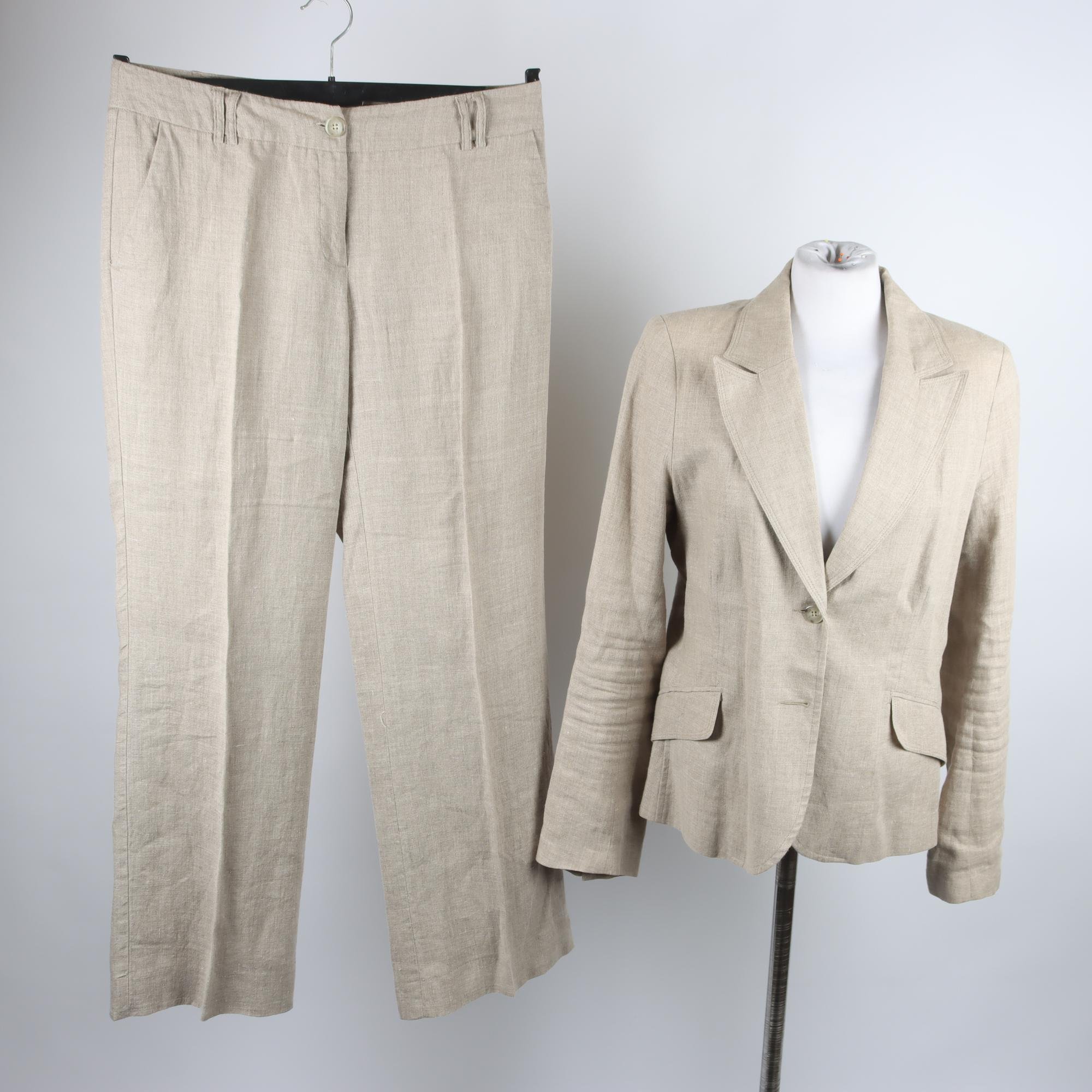 Kostym, Mari Philippe, beige, 100% lin, stl. 40.