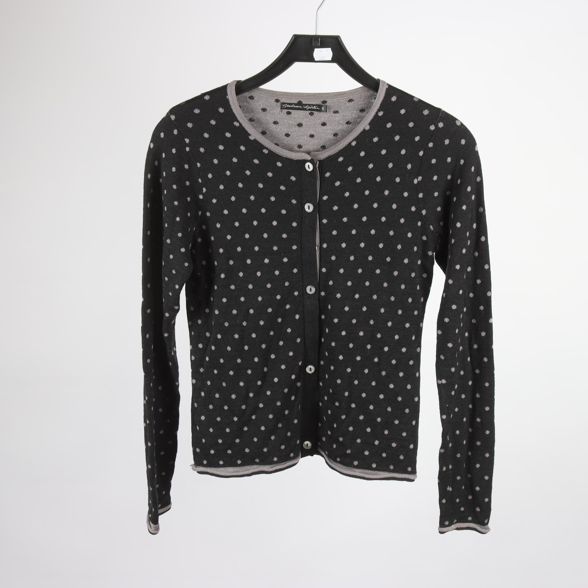 Kofta, Gudrun Sjödén, prickig, svart, ull, silke, stl. S.