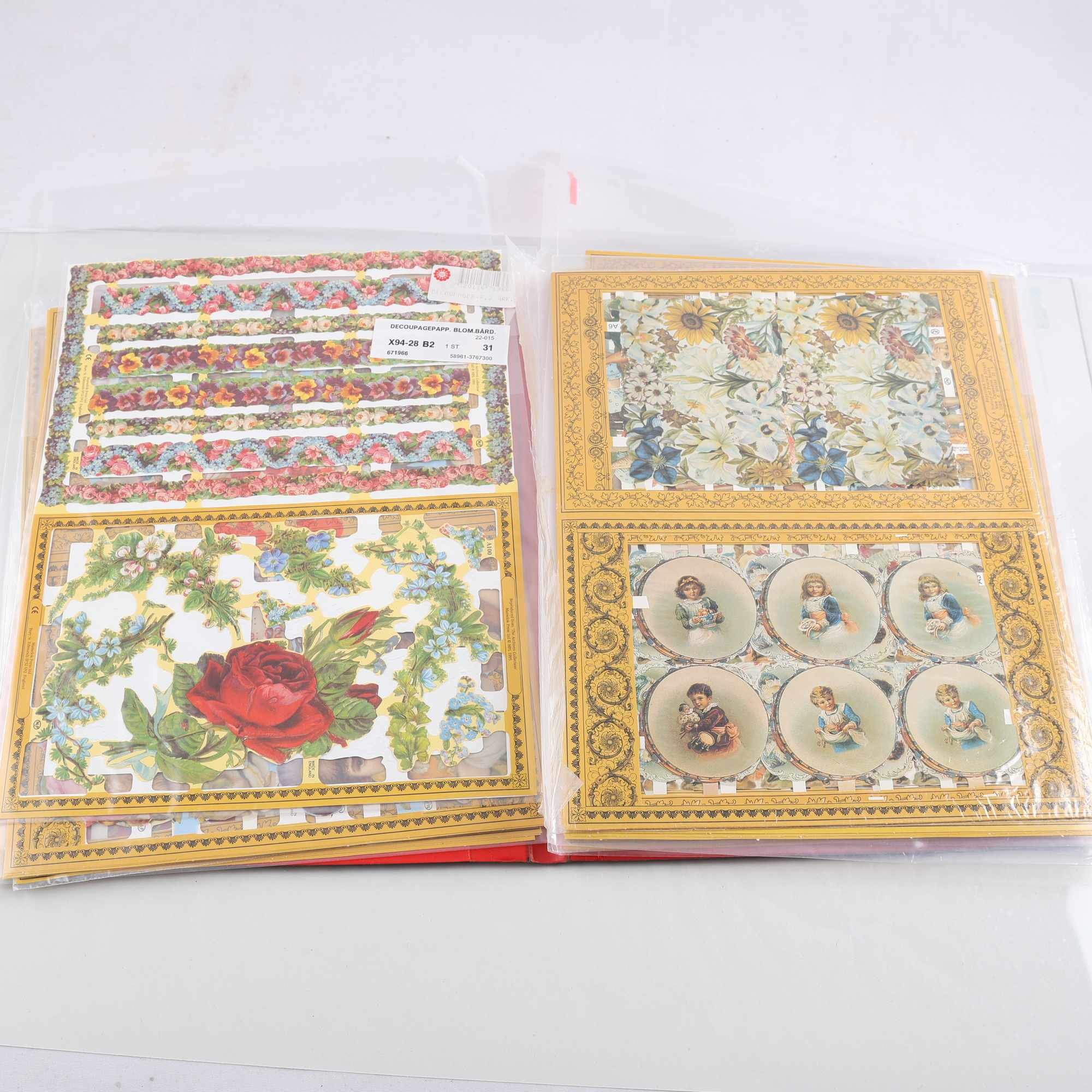 Set av bokmärken, 11 inplastade påsar