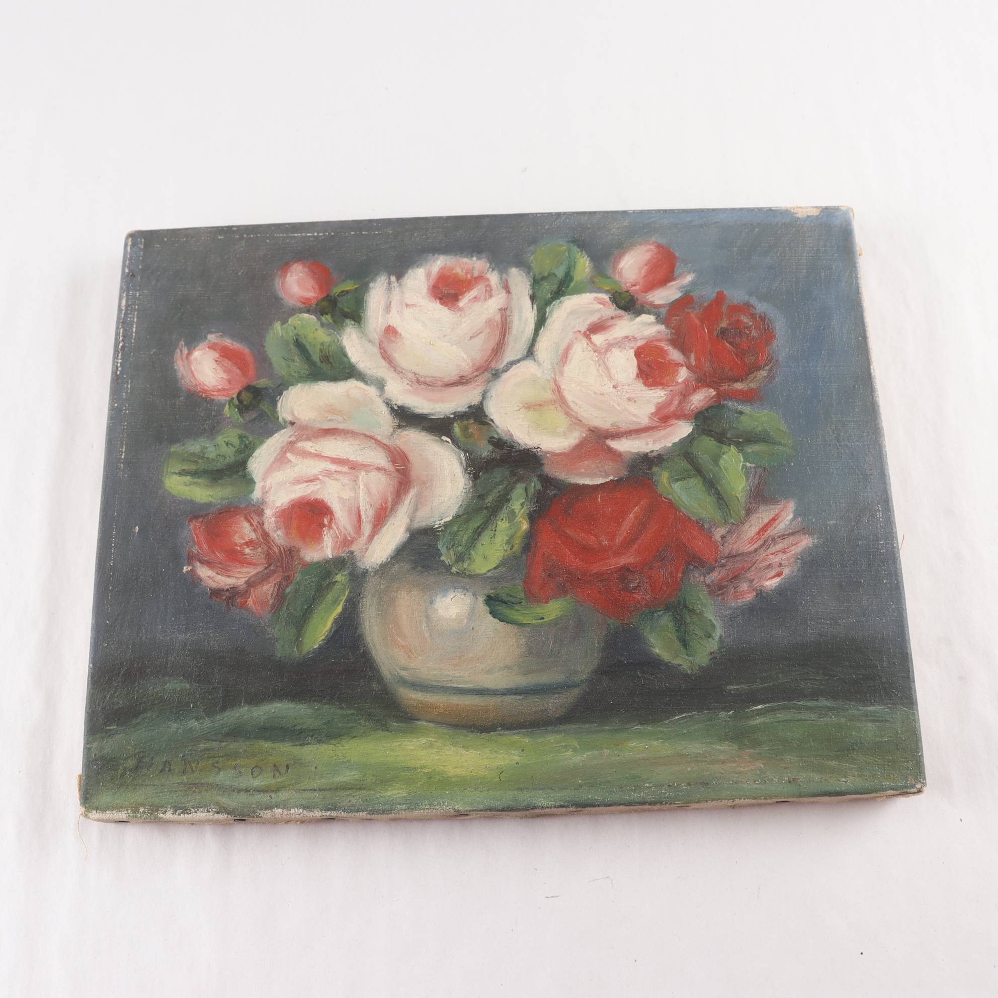 Oljemålning, stileben, sign Hansson