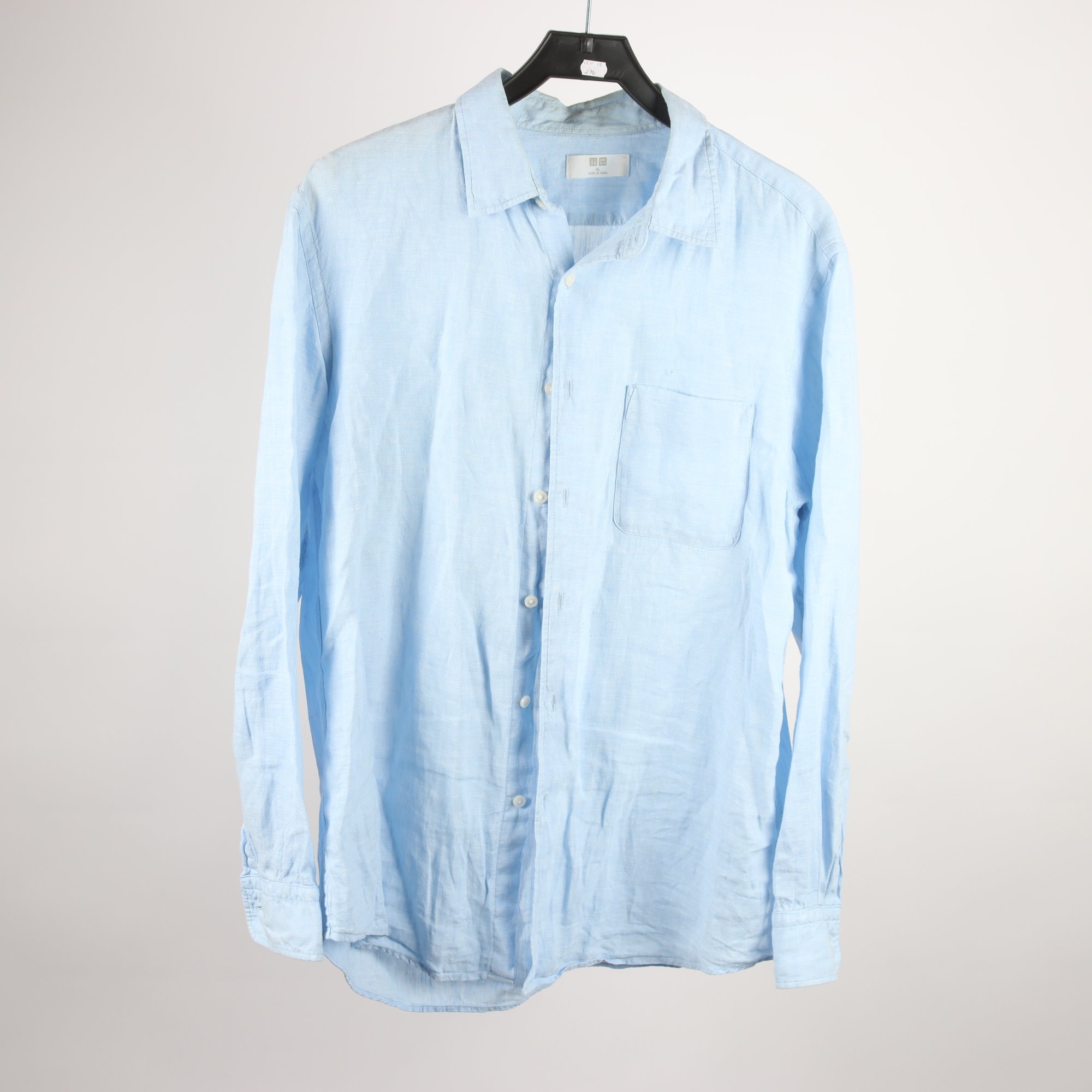Skjorta, Uniqlo, blå, 100% lin, stl. XL.
