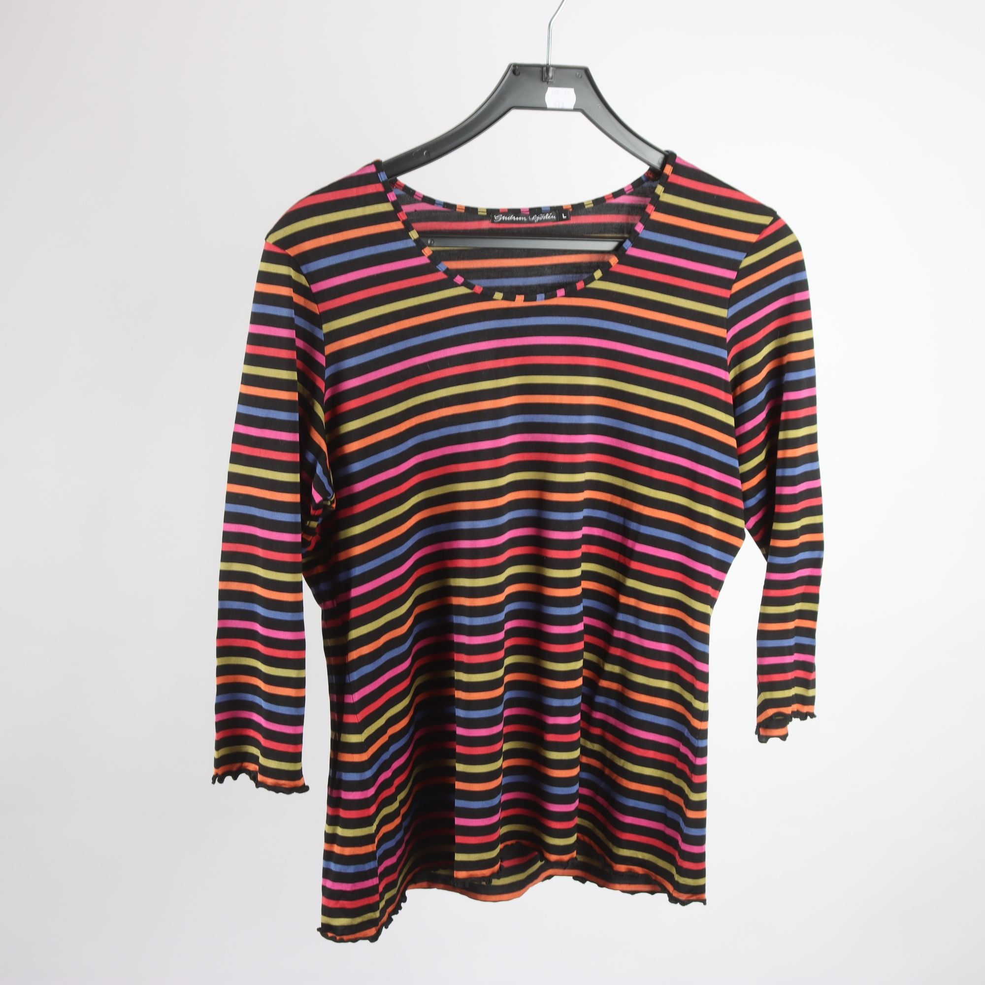 Tröja, Gudrun Sjödén, randig, rosa, orange, stl. L.