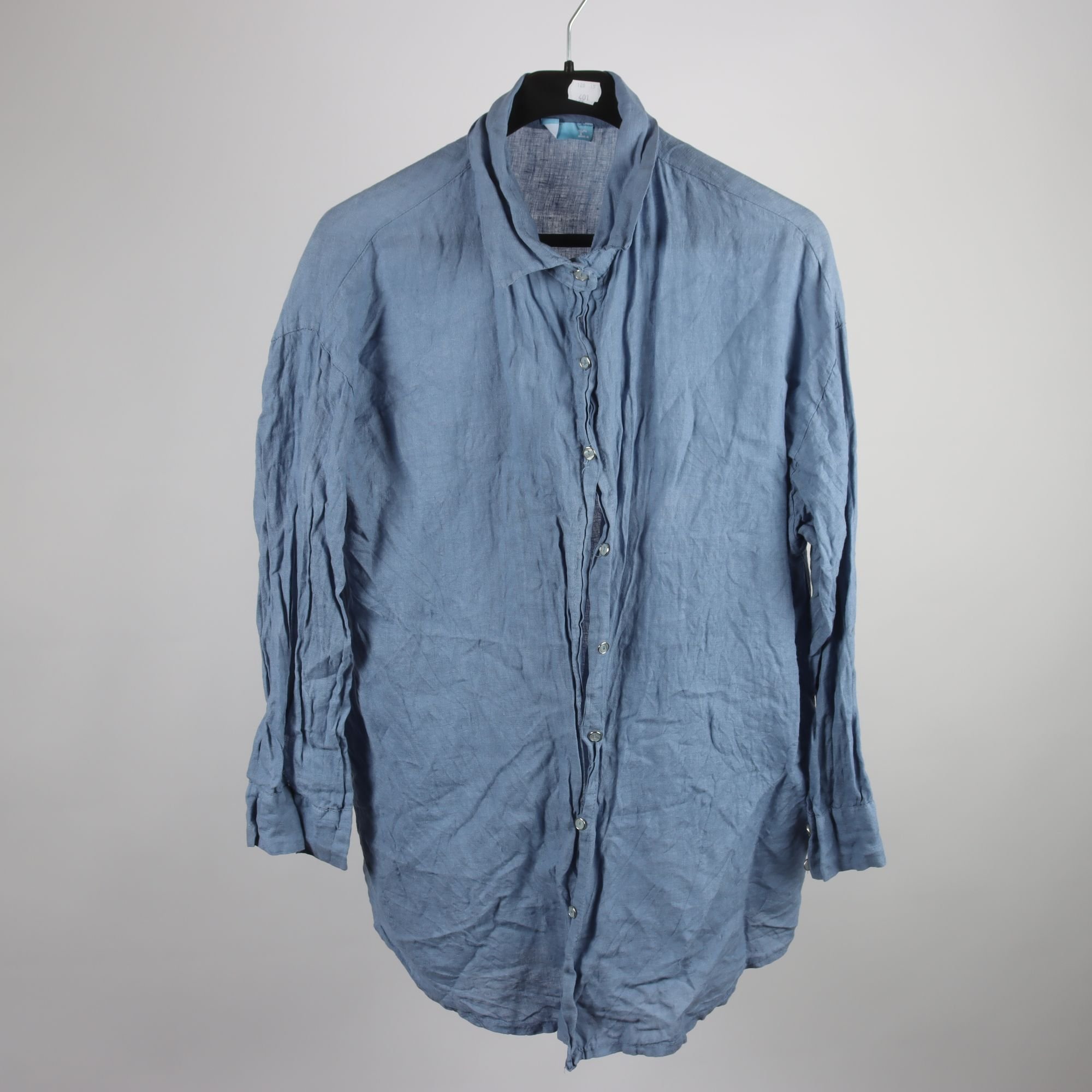 Skjorta, R. blå, 100% lin, stl. ca. M.
