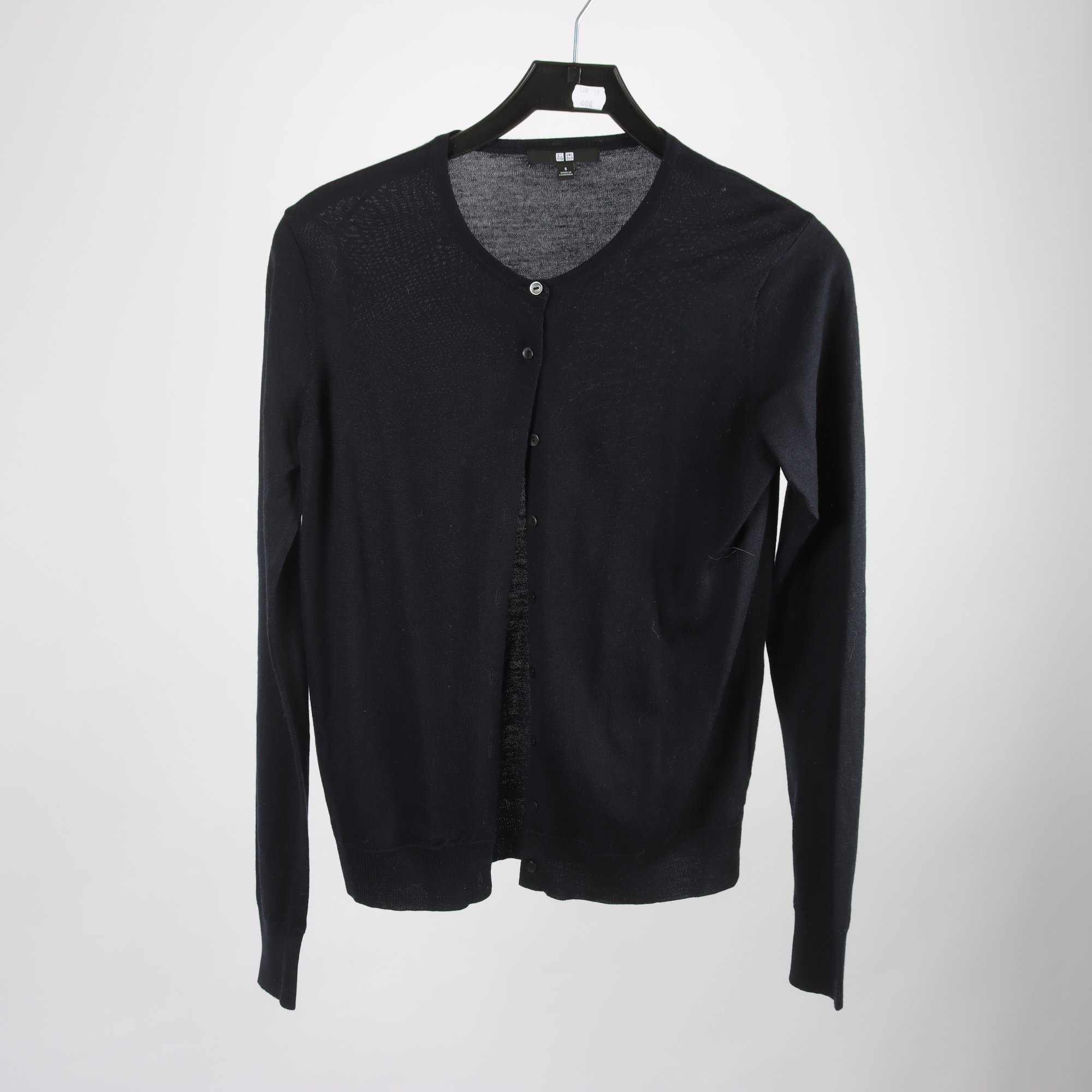 Kofta, Uniqlo, blå, 100% ull, stl. S.