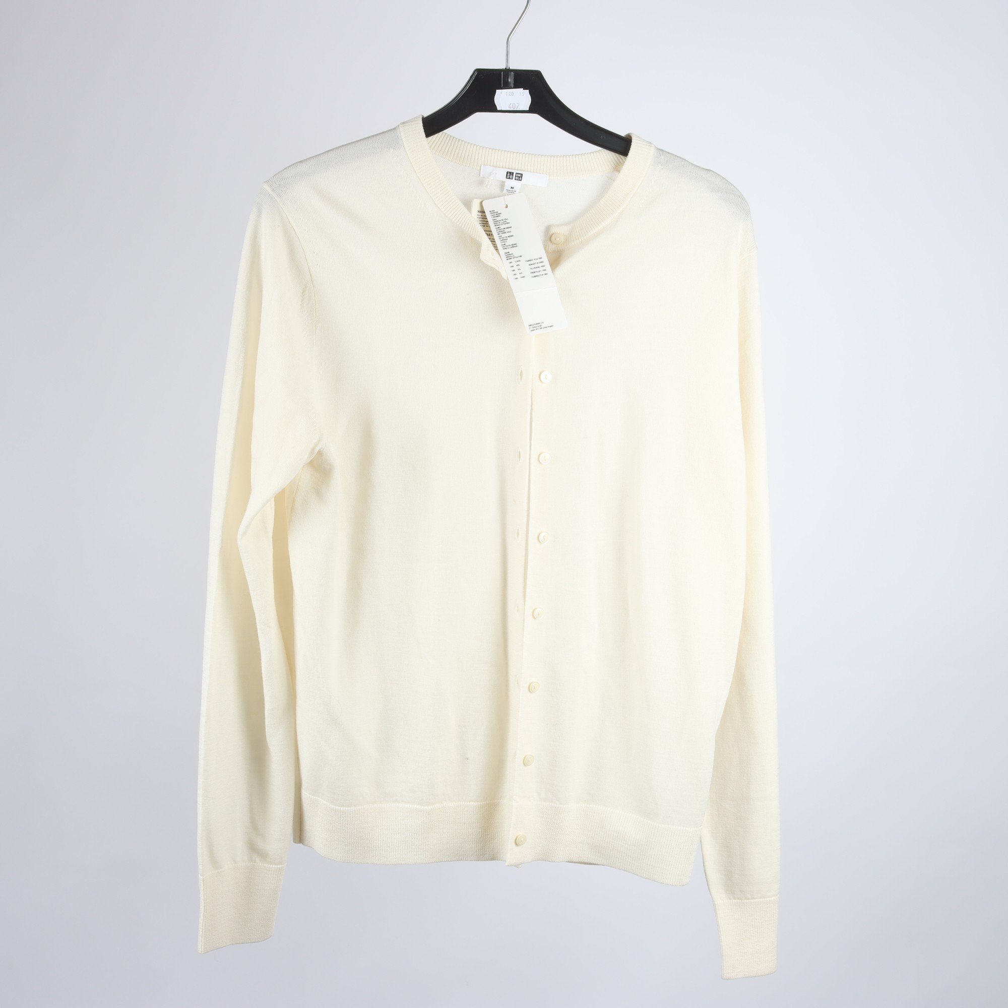 Kofta, Uniqlo, offwhite, 100% ull, stl. M.