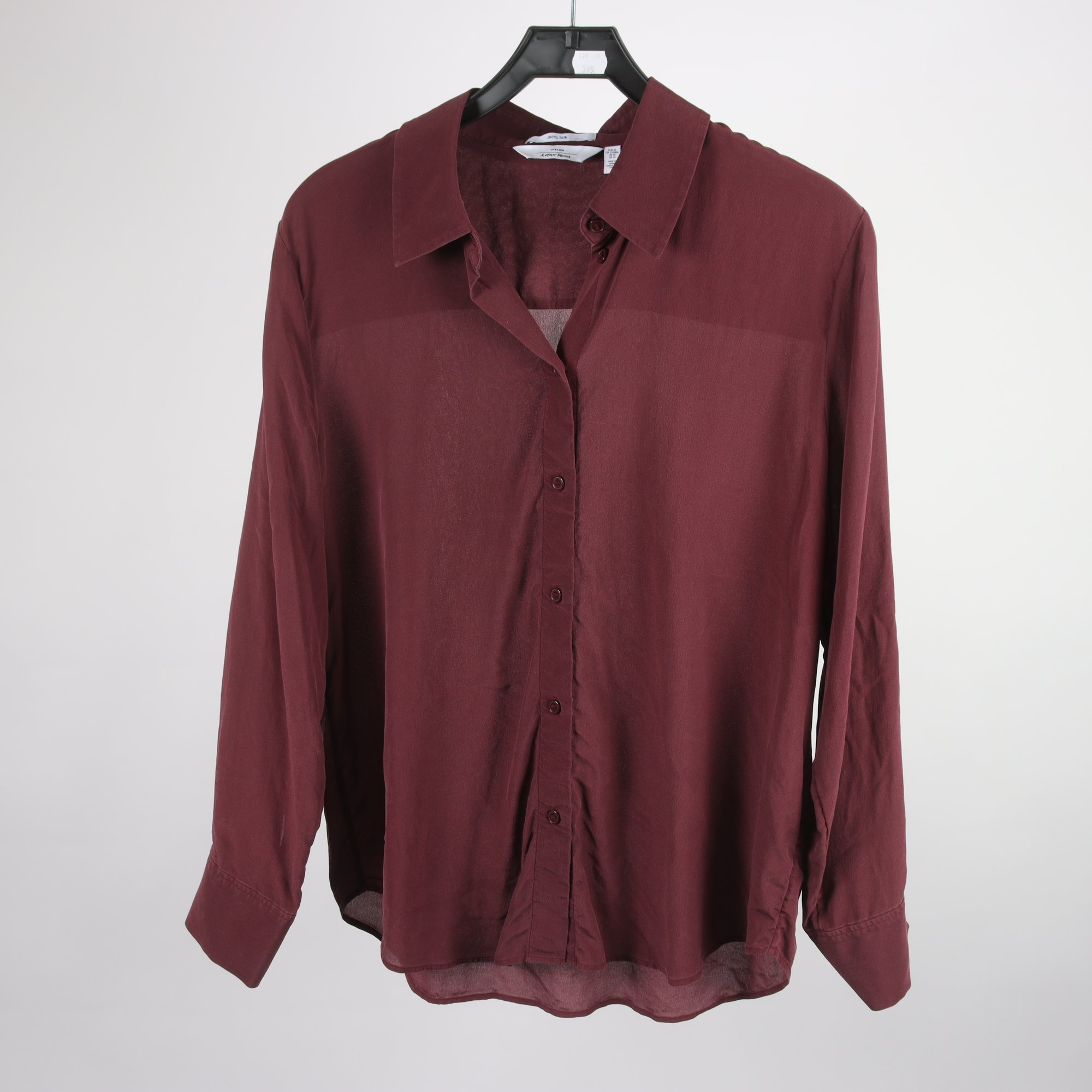 Blus, & Other Stories, vinröd, 100% silke, stl. 42.