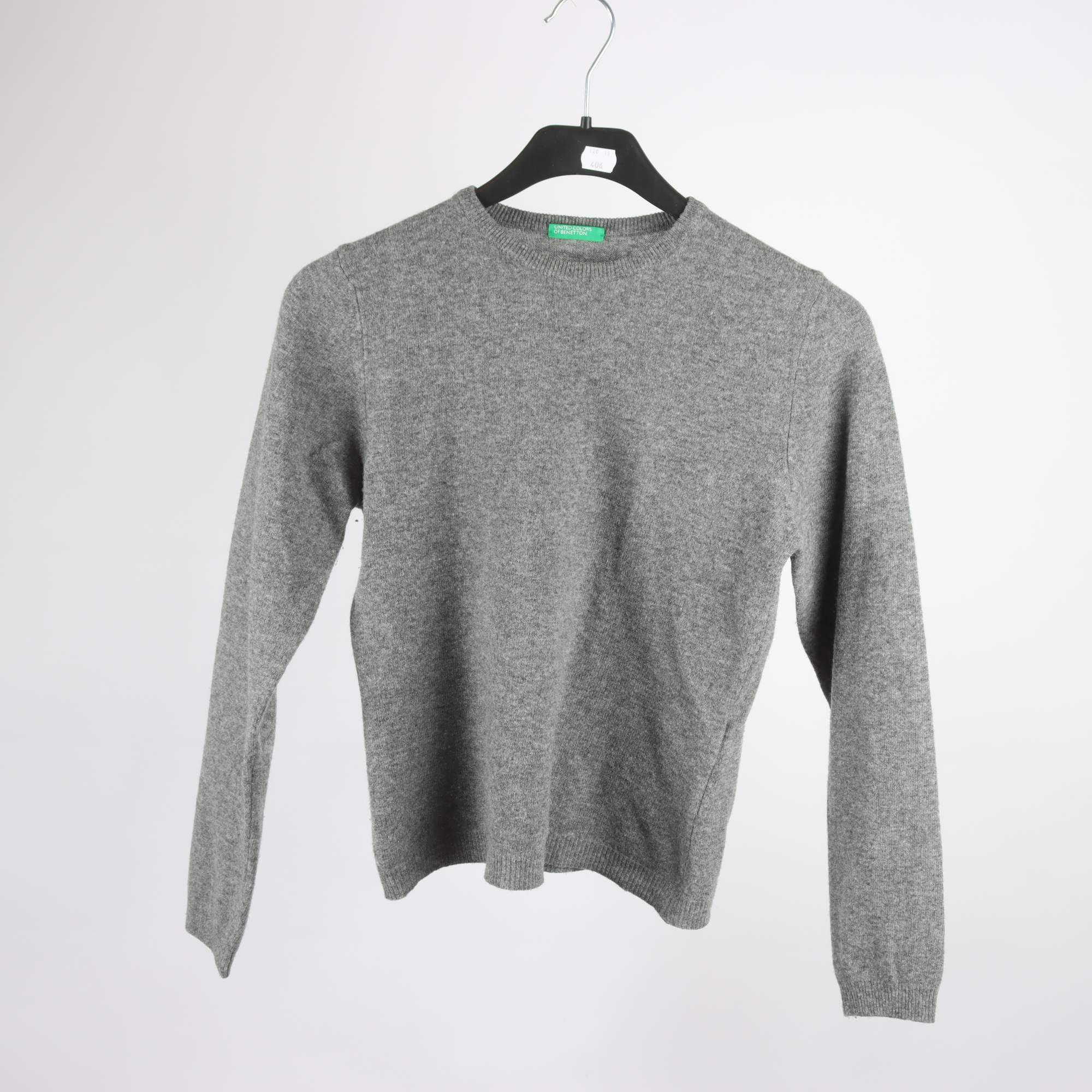 Tröja, Benetton, grå, 100% ull, stl. S.