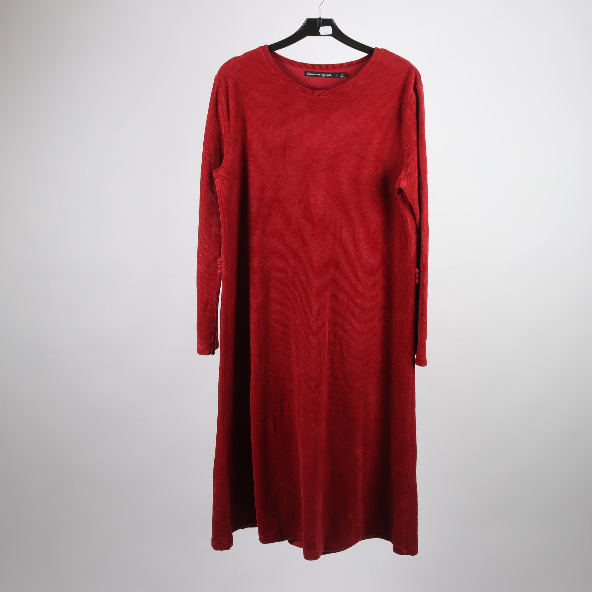 Klänning, Gudrun Sjödén, röd, mjuk manchester, stl. L.