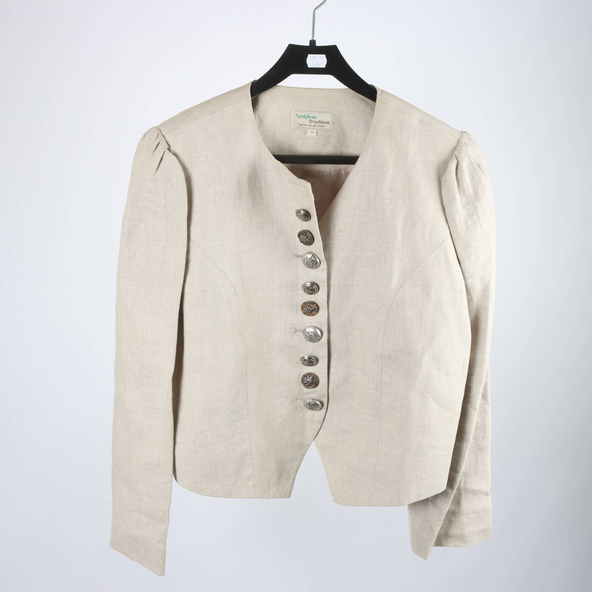 Jacka, Nockstein Trachten, beige, 100% lin, stl. 42.