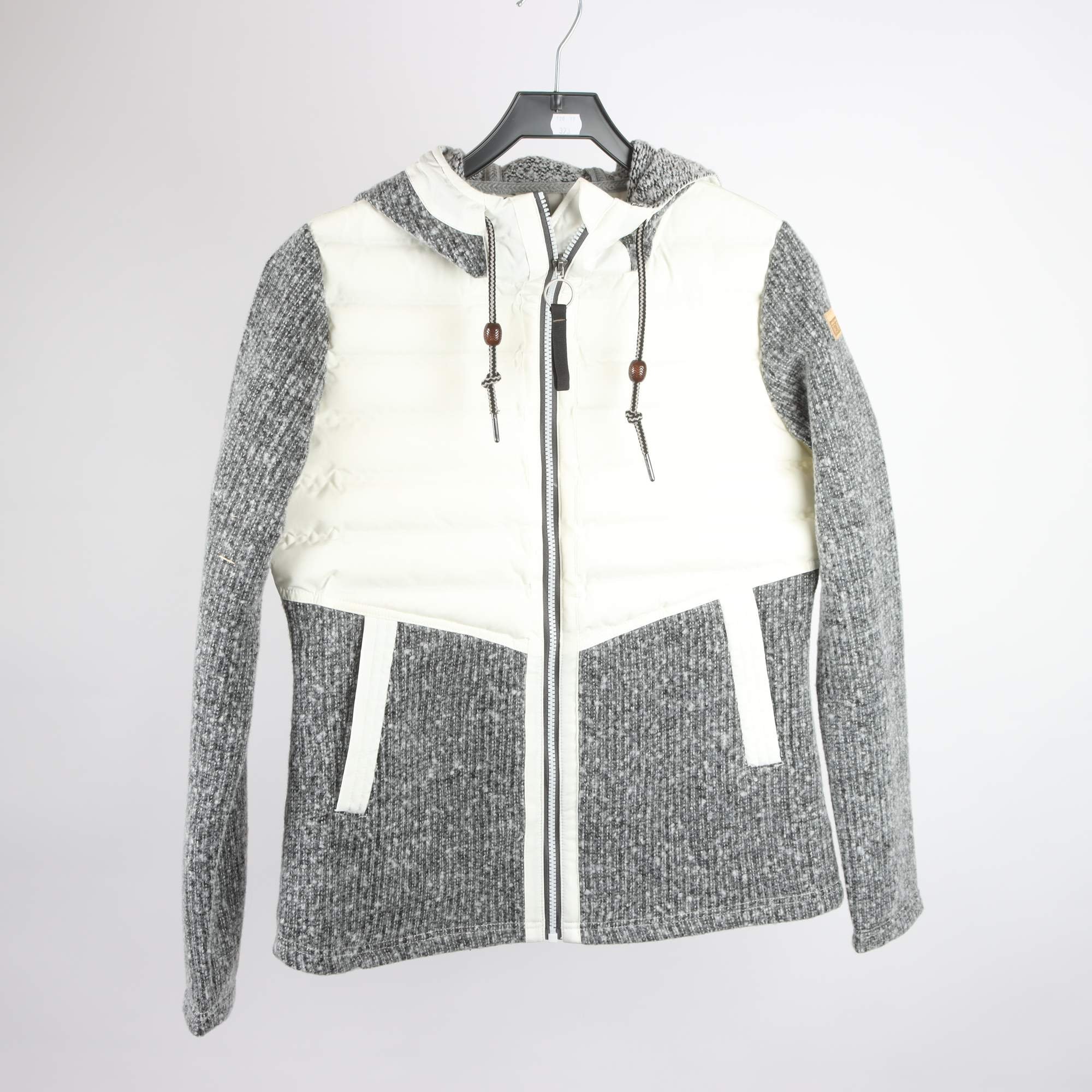 Jacka, Torsta, vit, grå, stickad, stl. L.