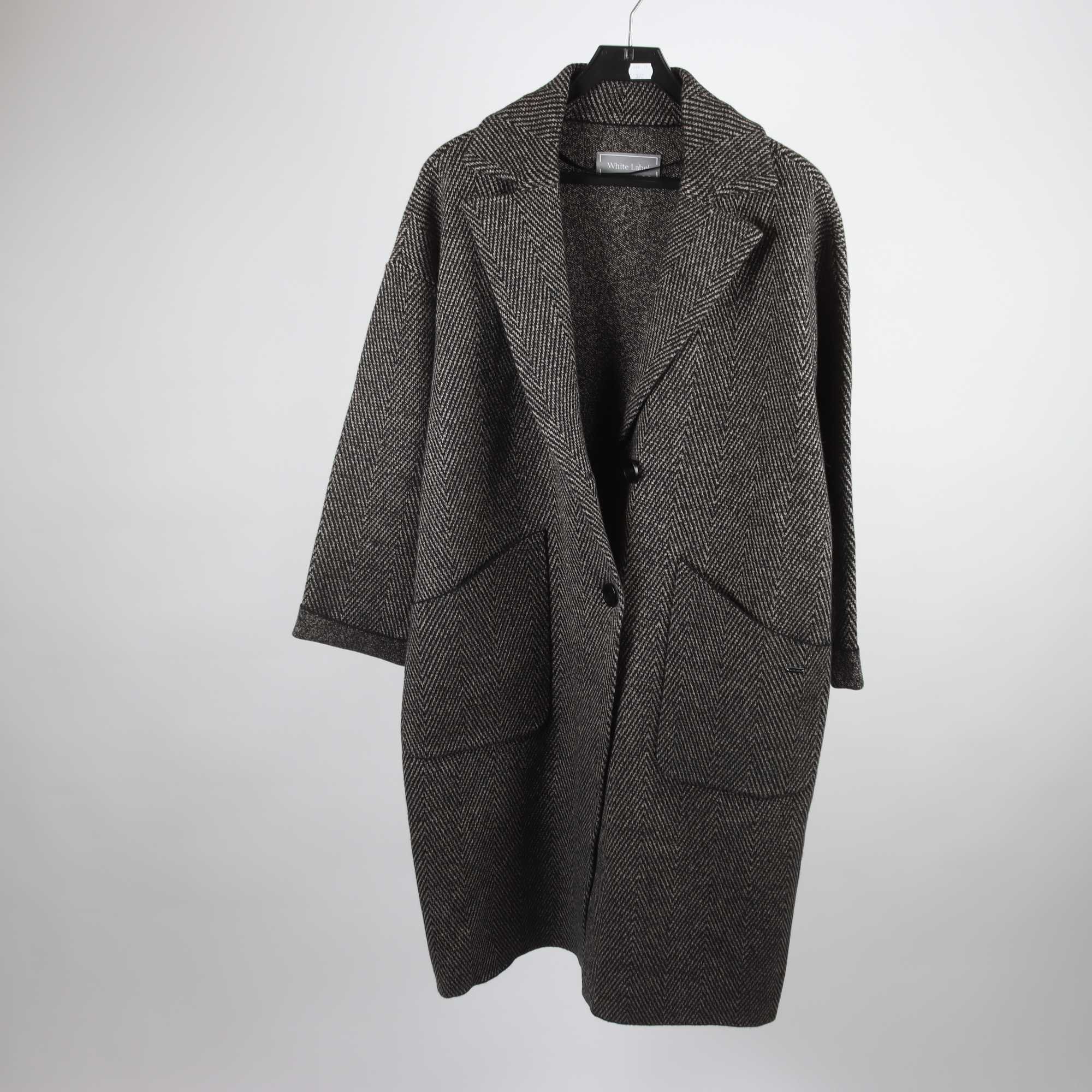 Stickad kappa, White Label, svart, beige, stl. 40.