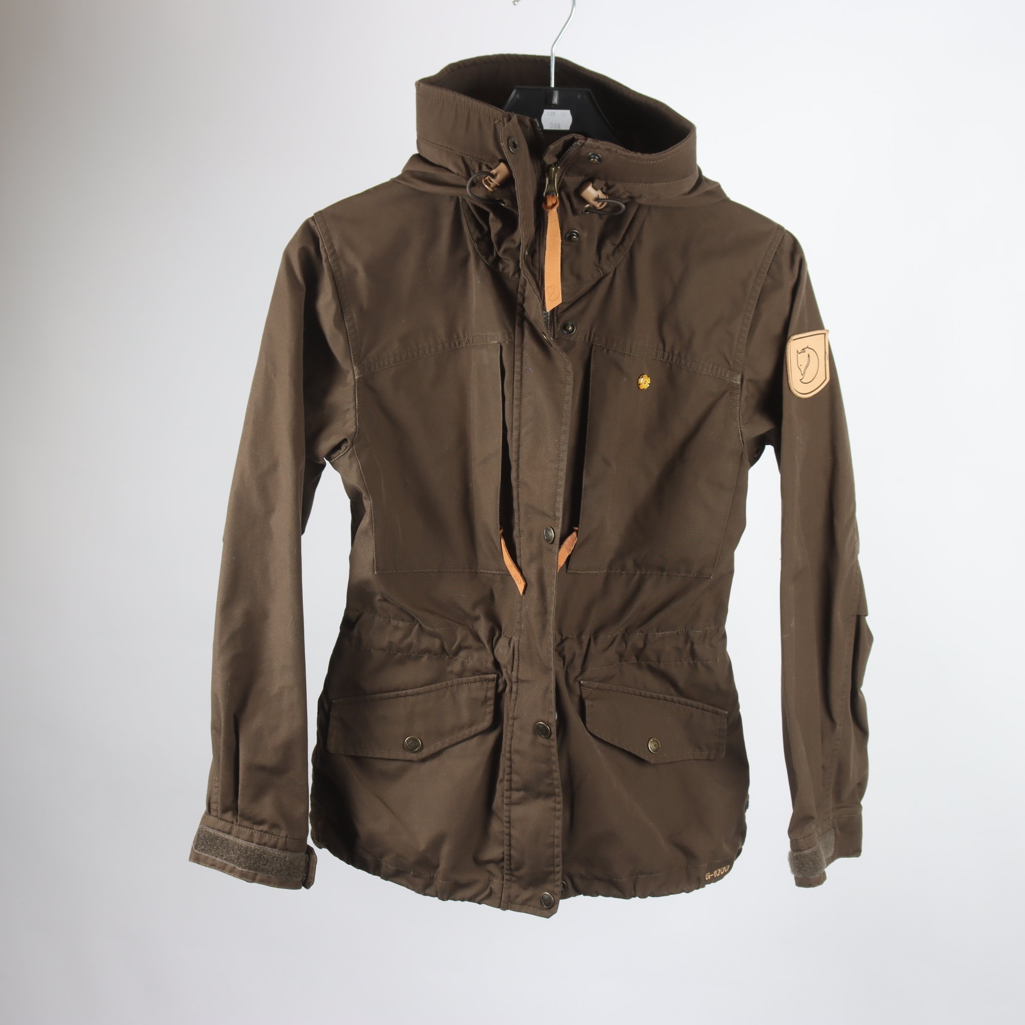 Friluftsjacka, Fjällräven, brun/grön, stl. XXS.