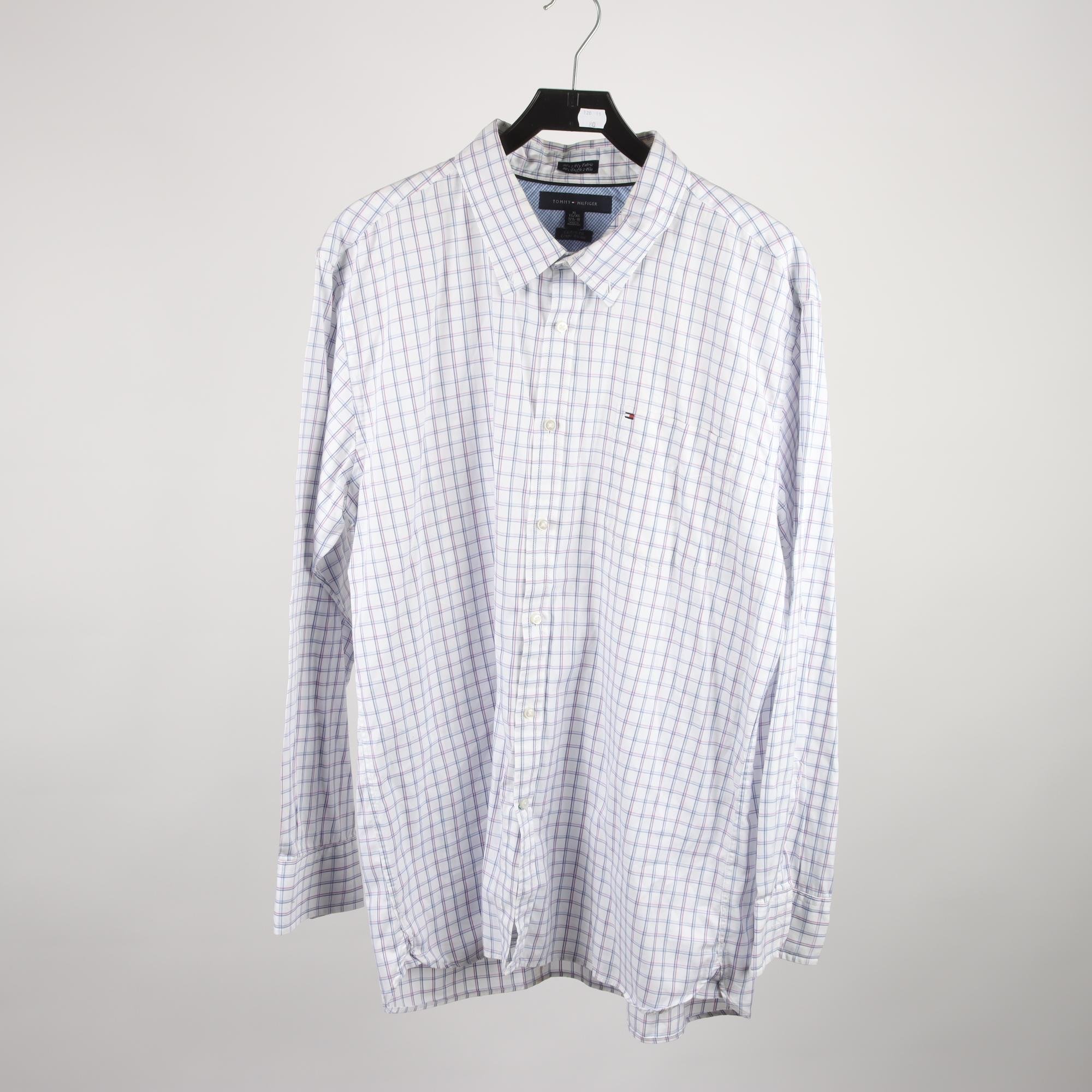 Skjorta, Tommy Hilfiger, vit, rutig, stl. XL